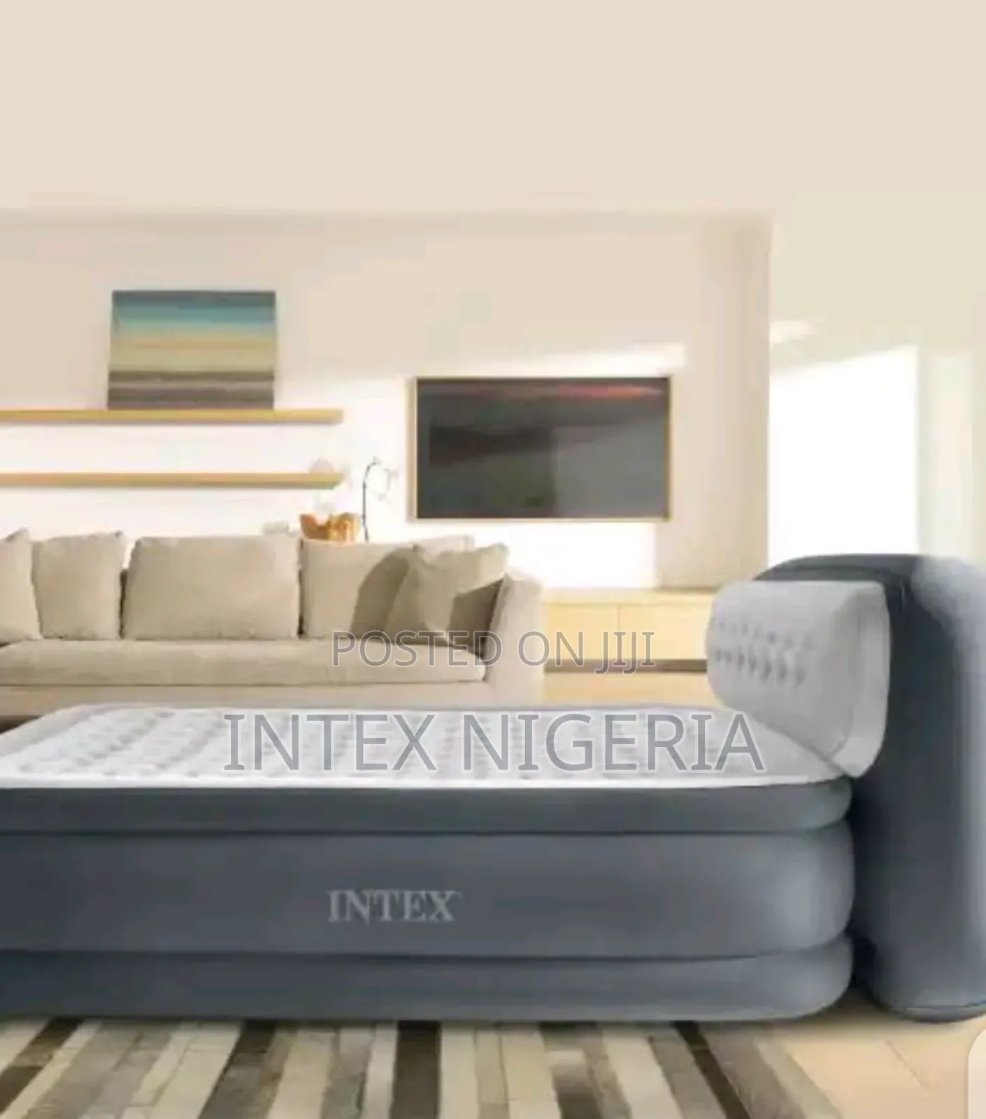 Intex Inflatable Queen Ultra Plush Headboard Airbed