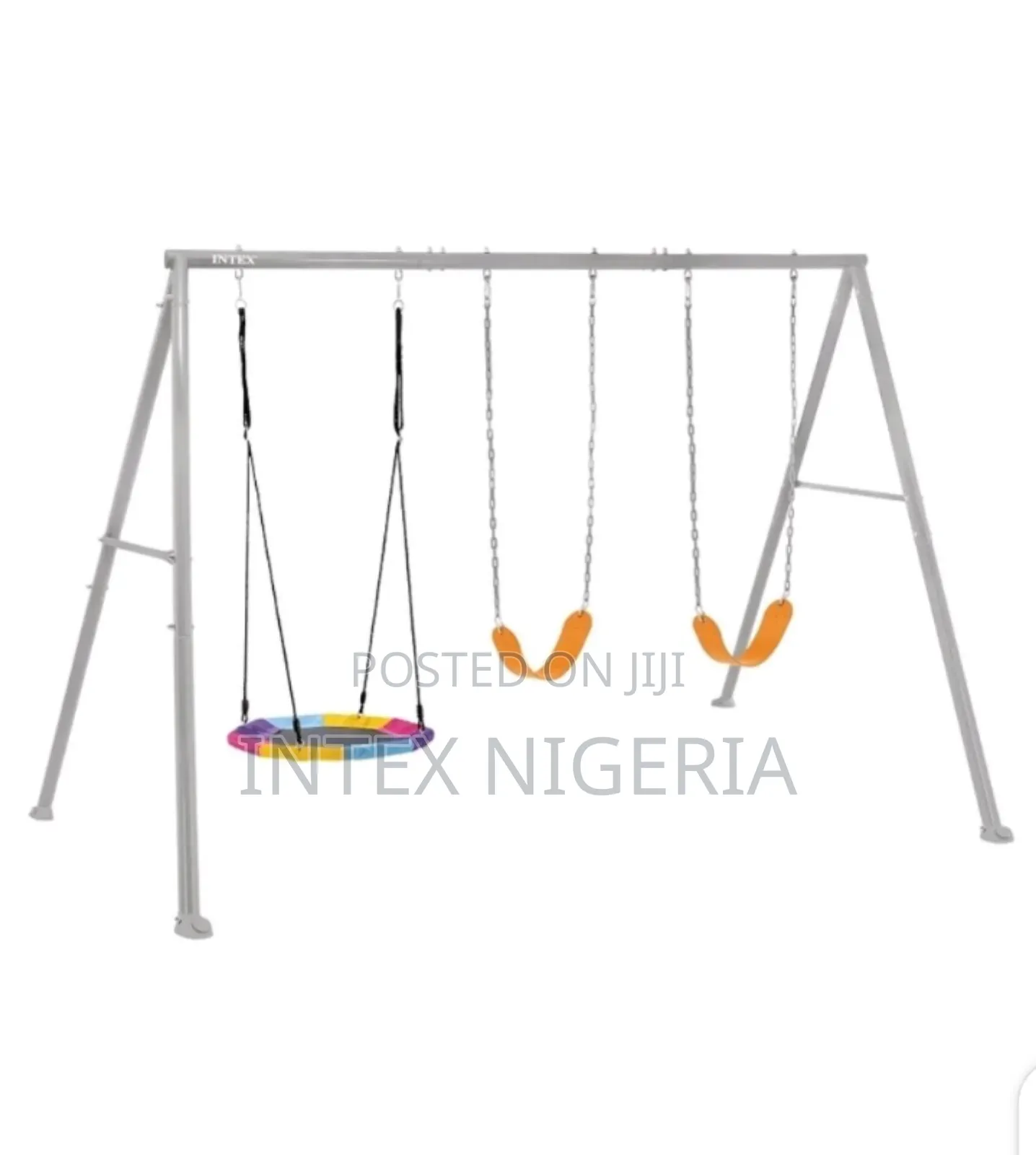 Gray Swing With Two Seats and Nest Swing