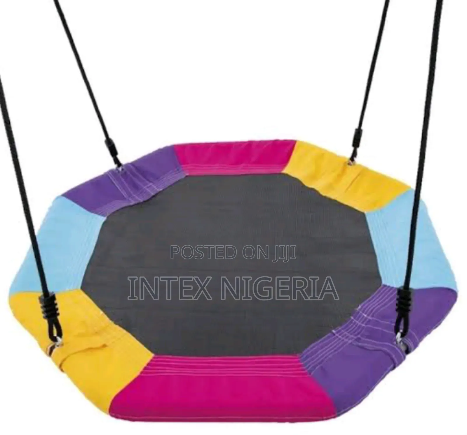 Gray Swing With Two Seats and Nest Swing