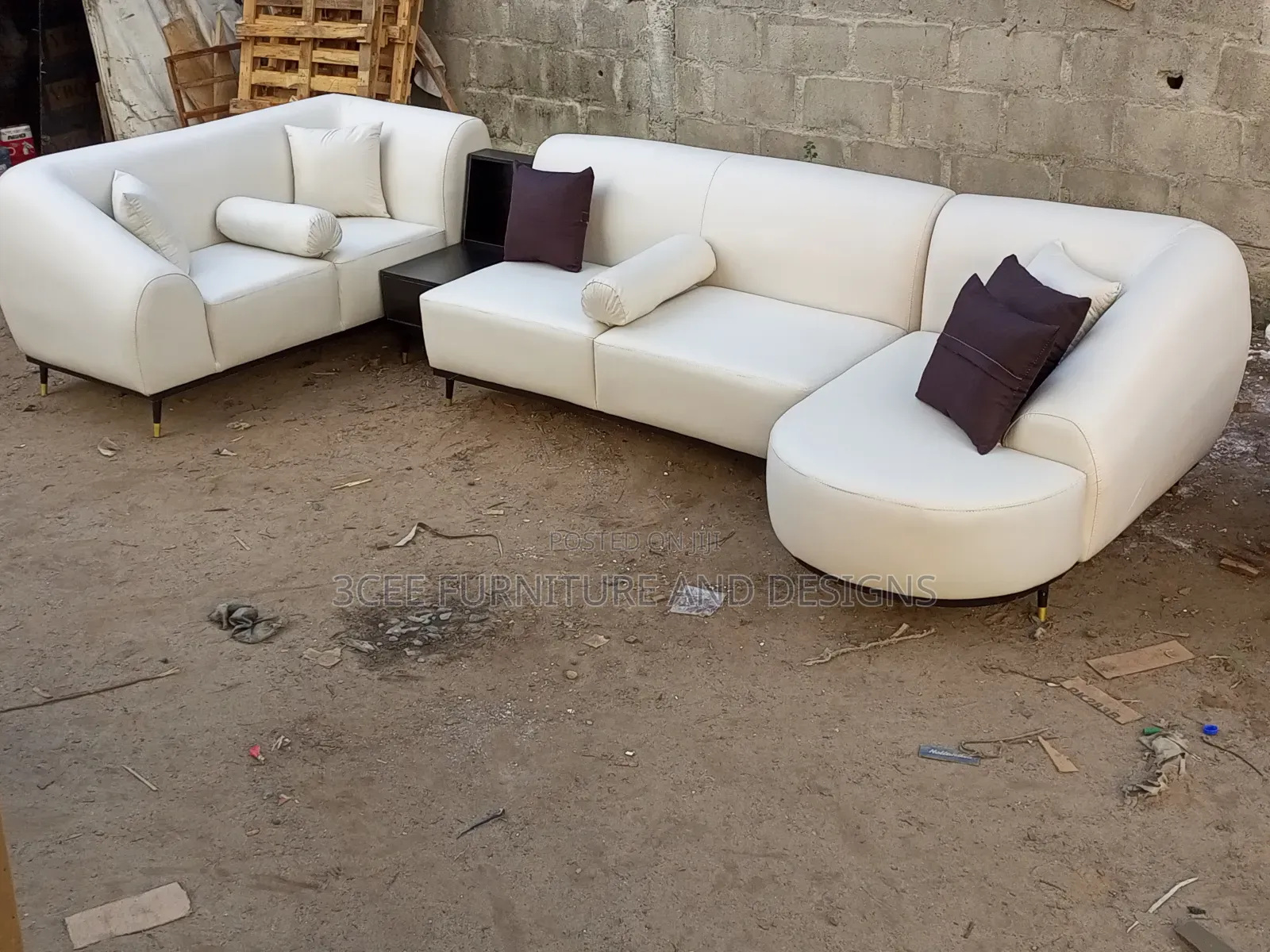 Modern U Shape Cream Color Couch
