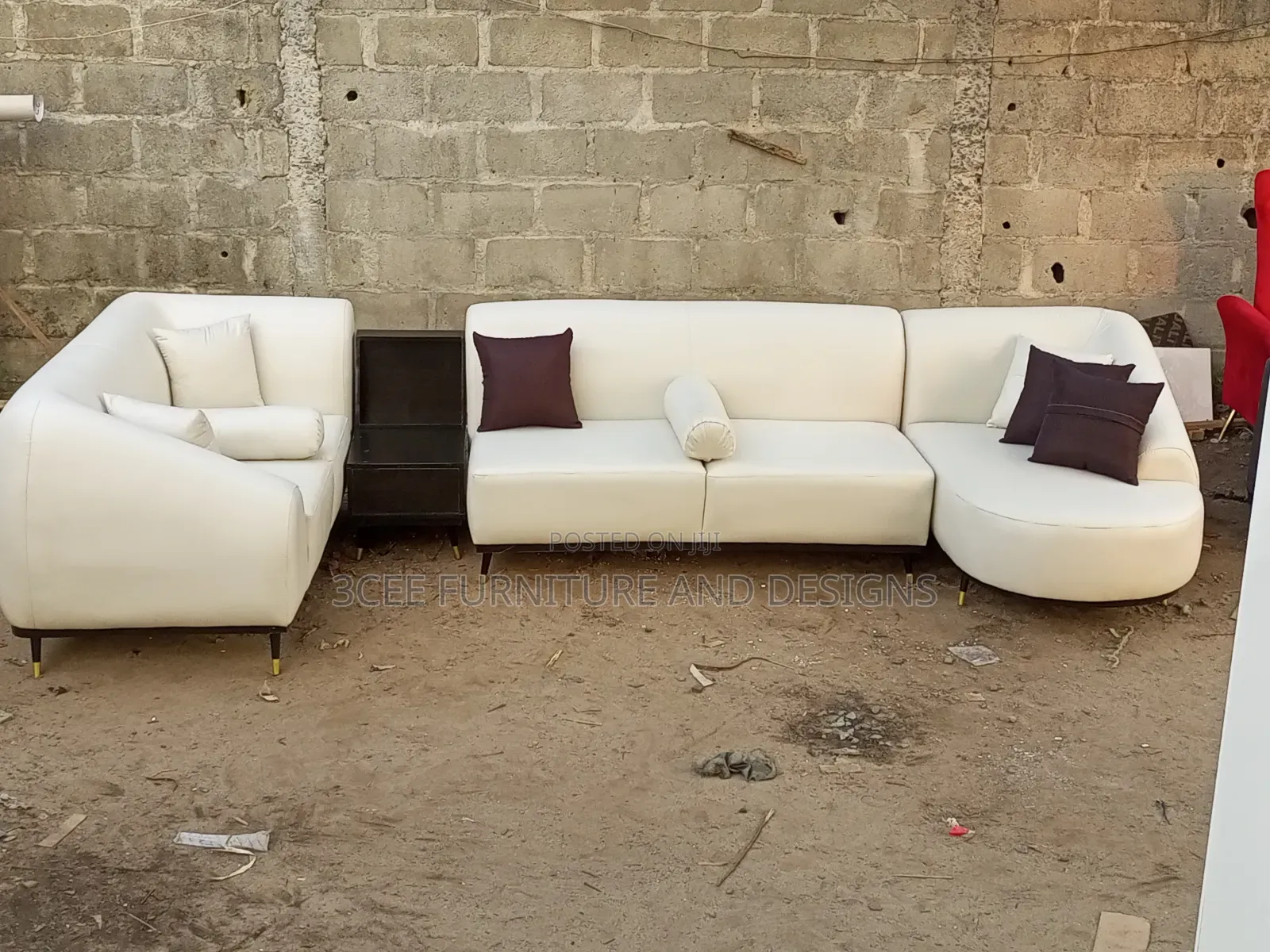 Modern U Shape Cream Color Couch