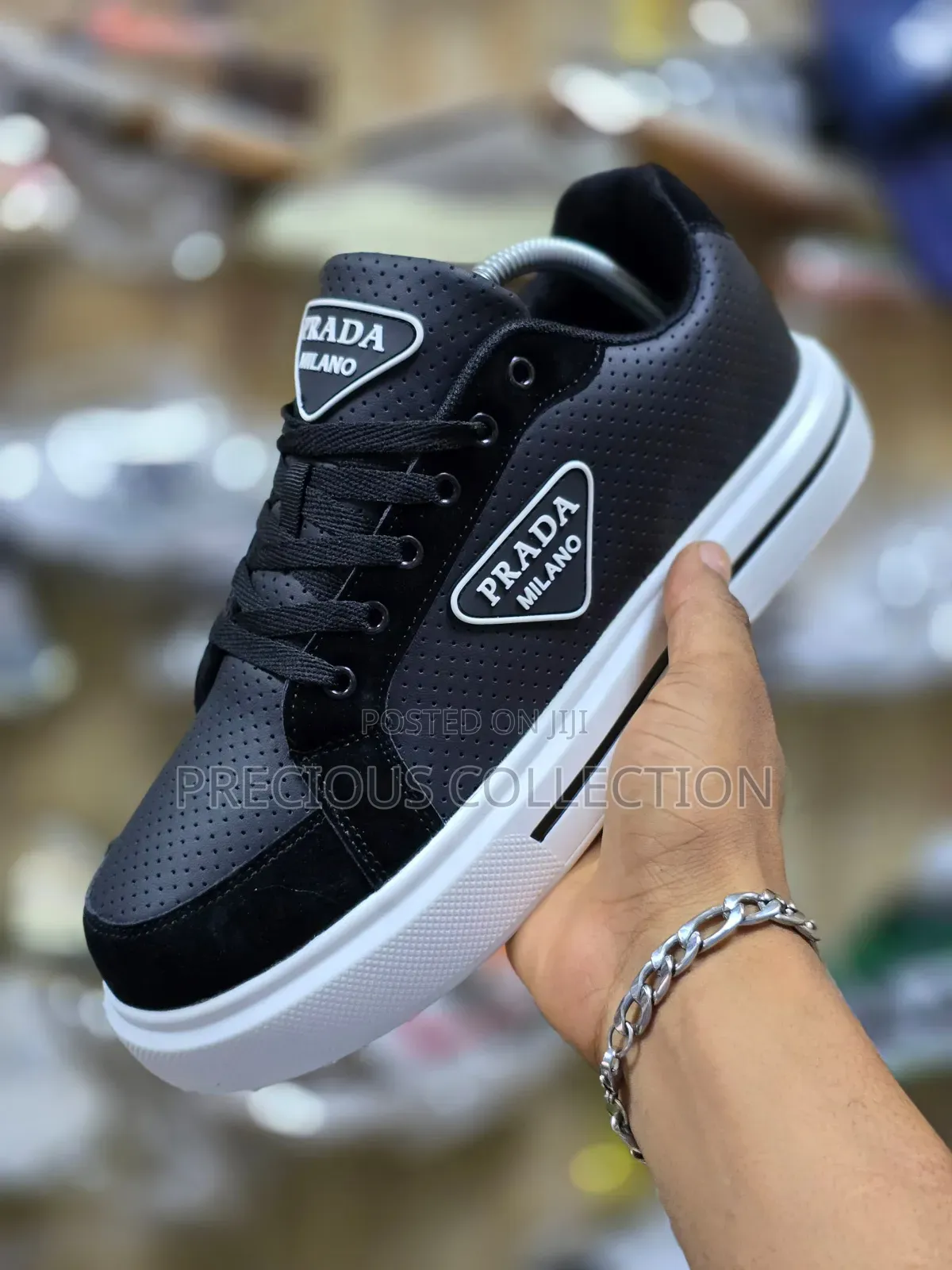 Unisex Prada Milano Leather Laceup Sneakers