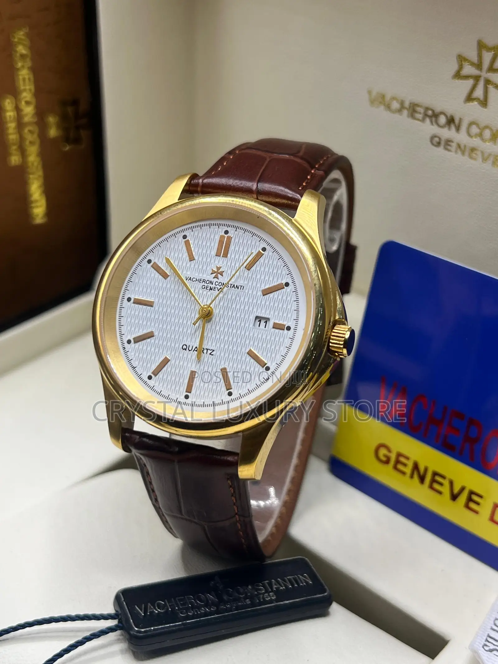 Vacheron Constantin Quality Men Genuine Leather Wristwatch