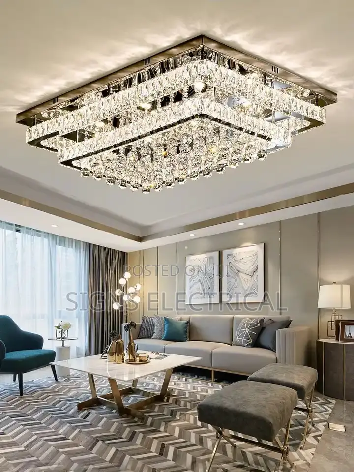 1000/700 Luxury LED Rectangular Living Room Ceiling Light