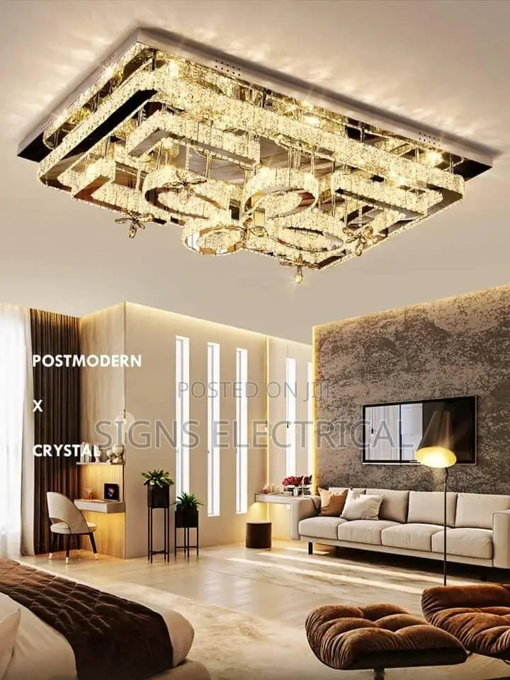 Luxury Silver Ceiling Lamp Living Room Modern