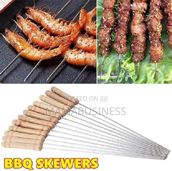 12pcs Stainless Steel Barbecue Skewers