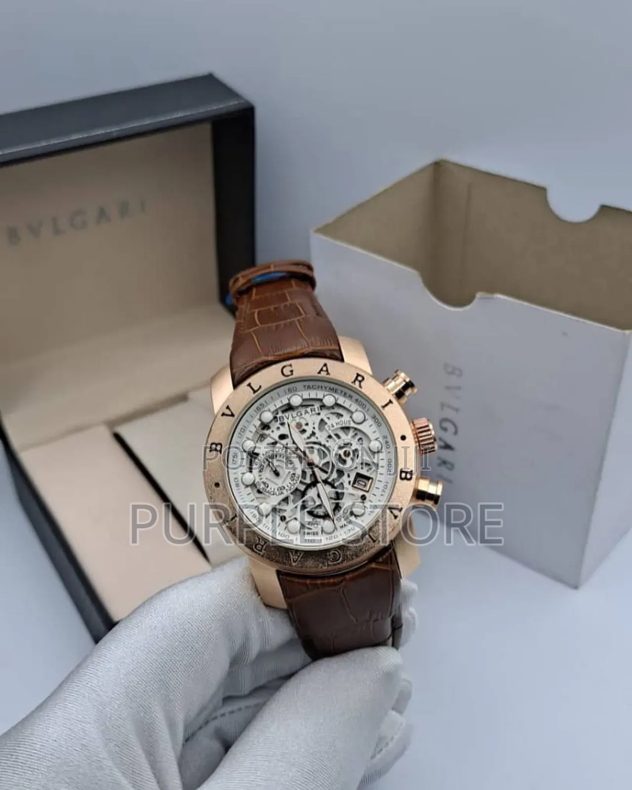 Bvlgari Leather*_chronograph_ Quality Watch