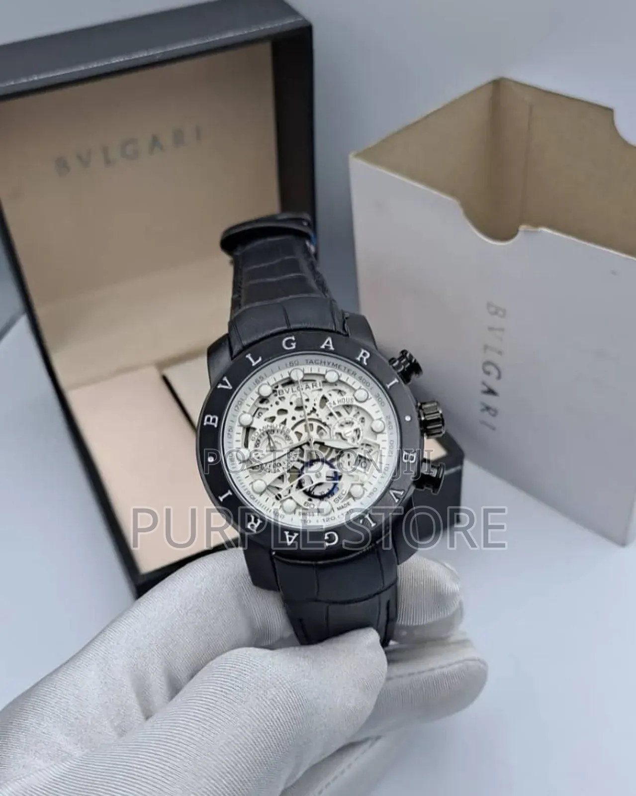 Bvlgari Leather*_chronograph_ Quality Watch