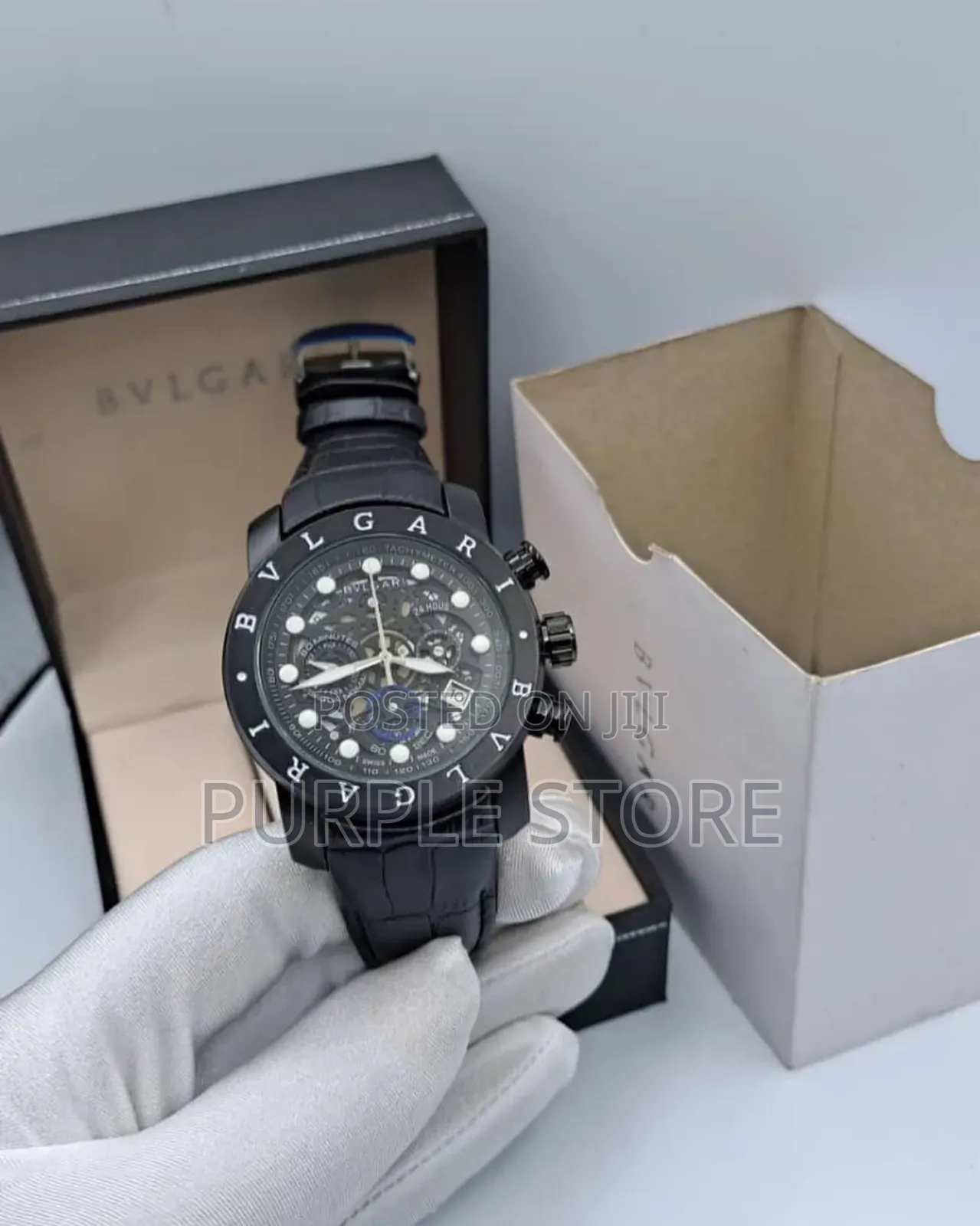 Bvlgari Leather*_chronograph_ Quality Watch