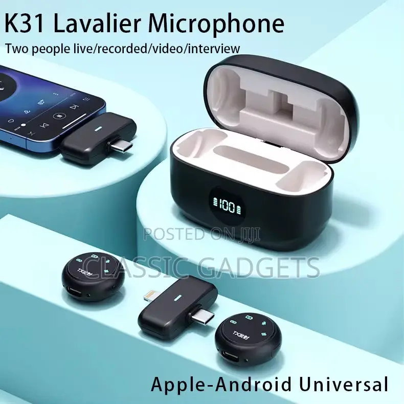 K31PRO Collar Clip Button 2.4G Noise Reduction Microphone