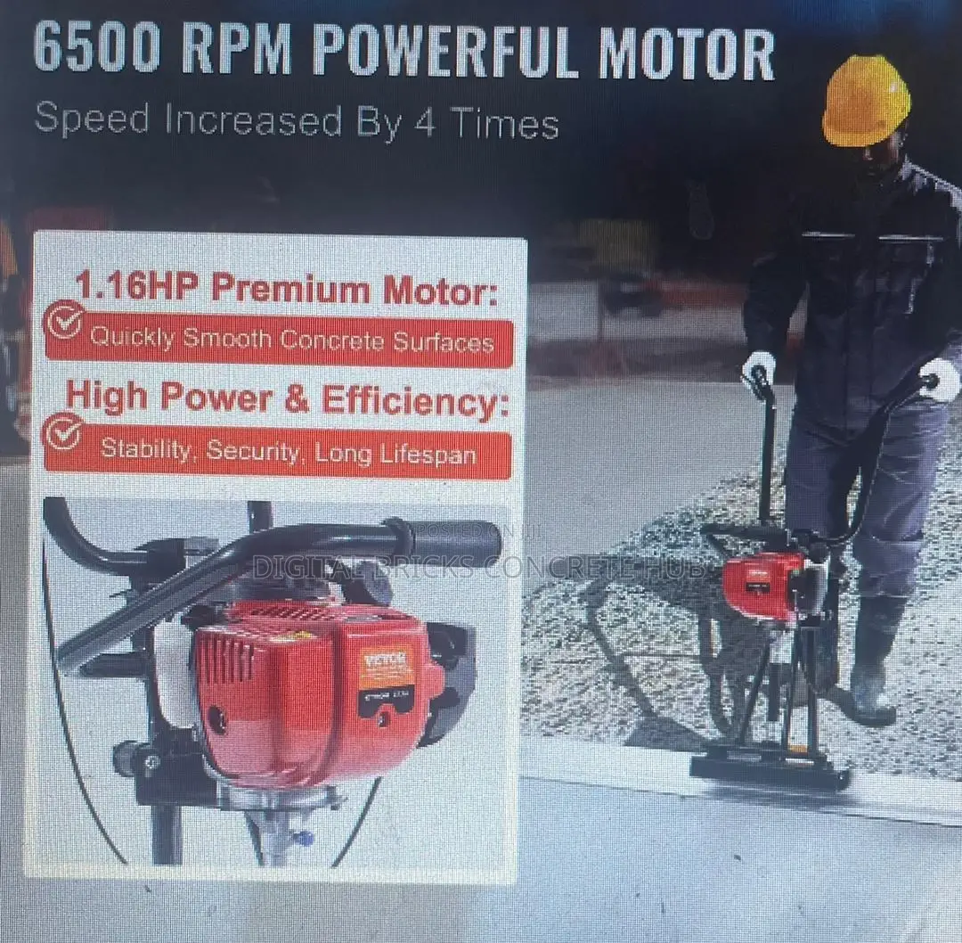 Fuel Powered Screed Machine With 10ft Pole Screed
