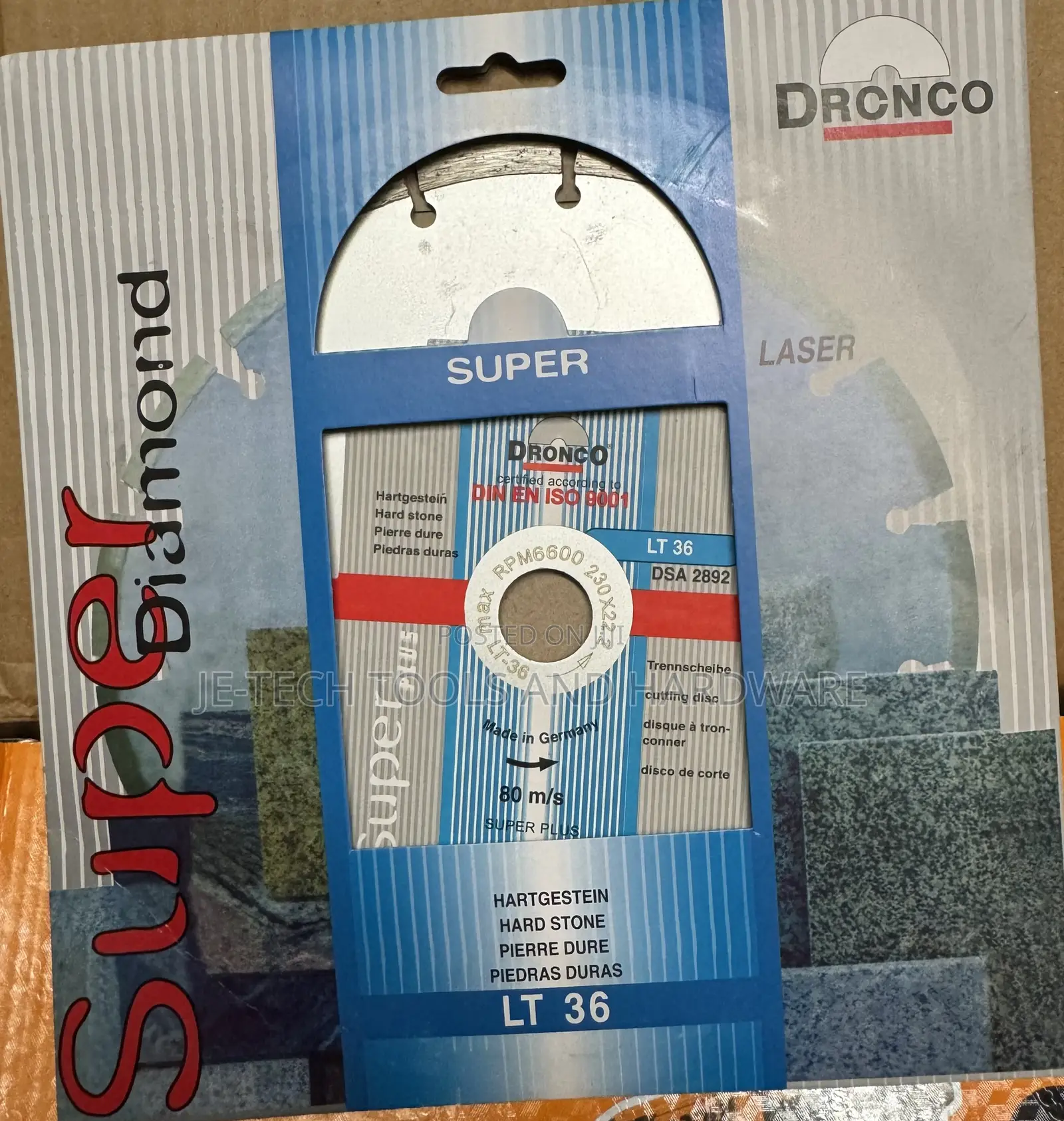 Dronco Diamond Cutting Disc - 9"