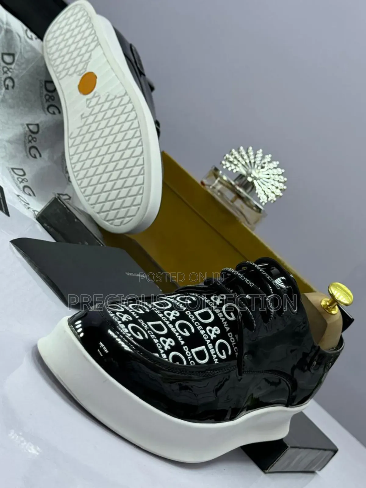 Dolce and Gabbana Men's Glossy Double White Sole With Lace