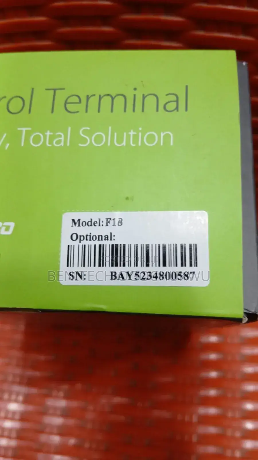 ZKTECO Access Control Terminal Advanced Security Model: F18