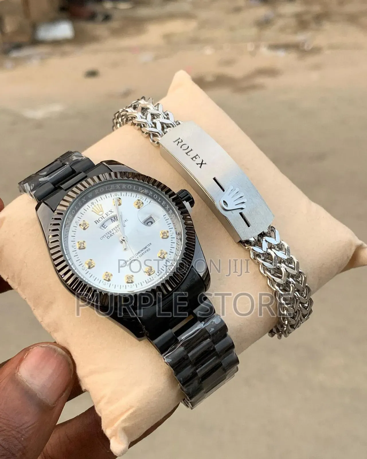 Rolex Black Watch*And Bracelet*,Combo.