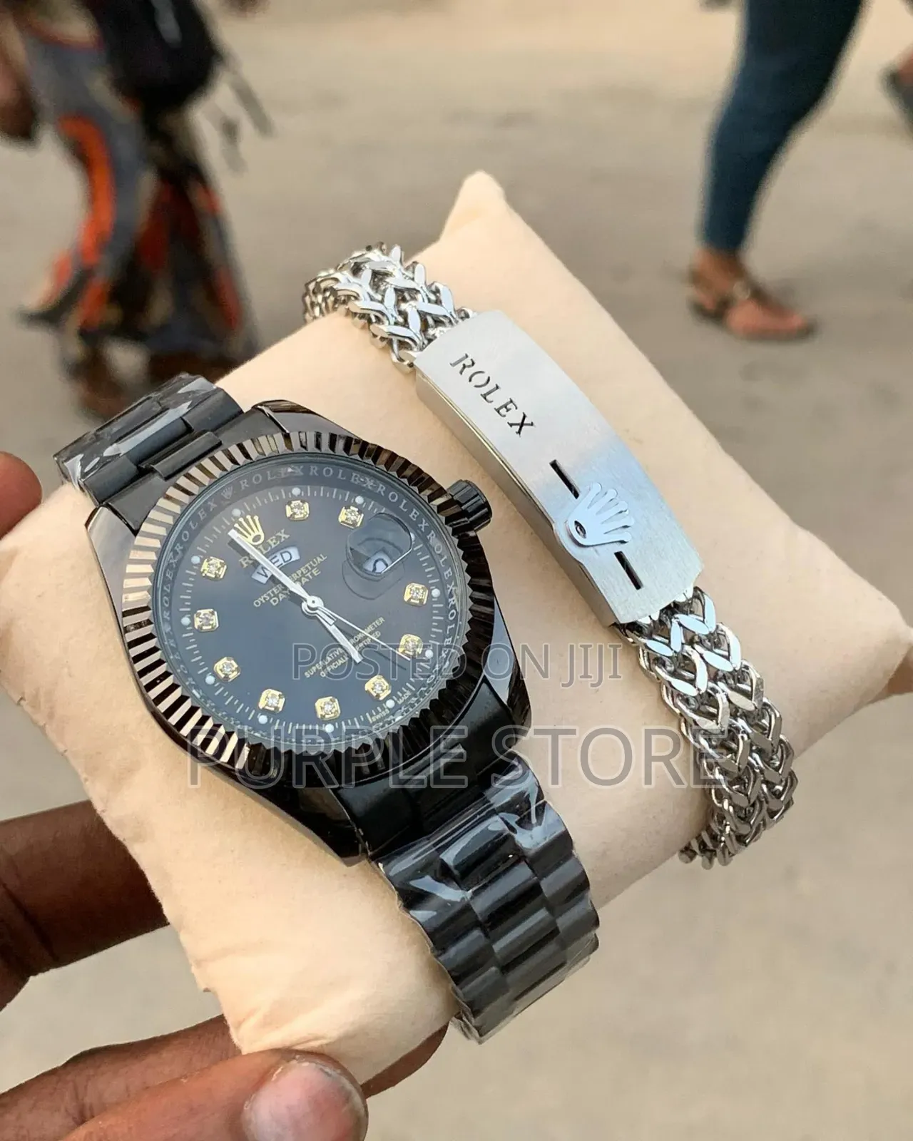 Rolex Black Watch*And Bracelet*,Combo.