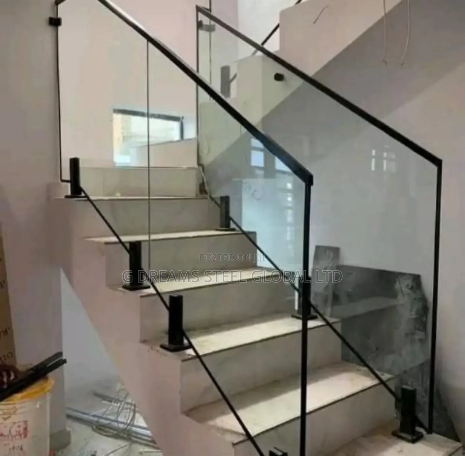 White Glass Handrails