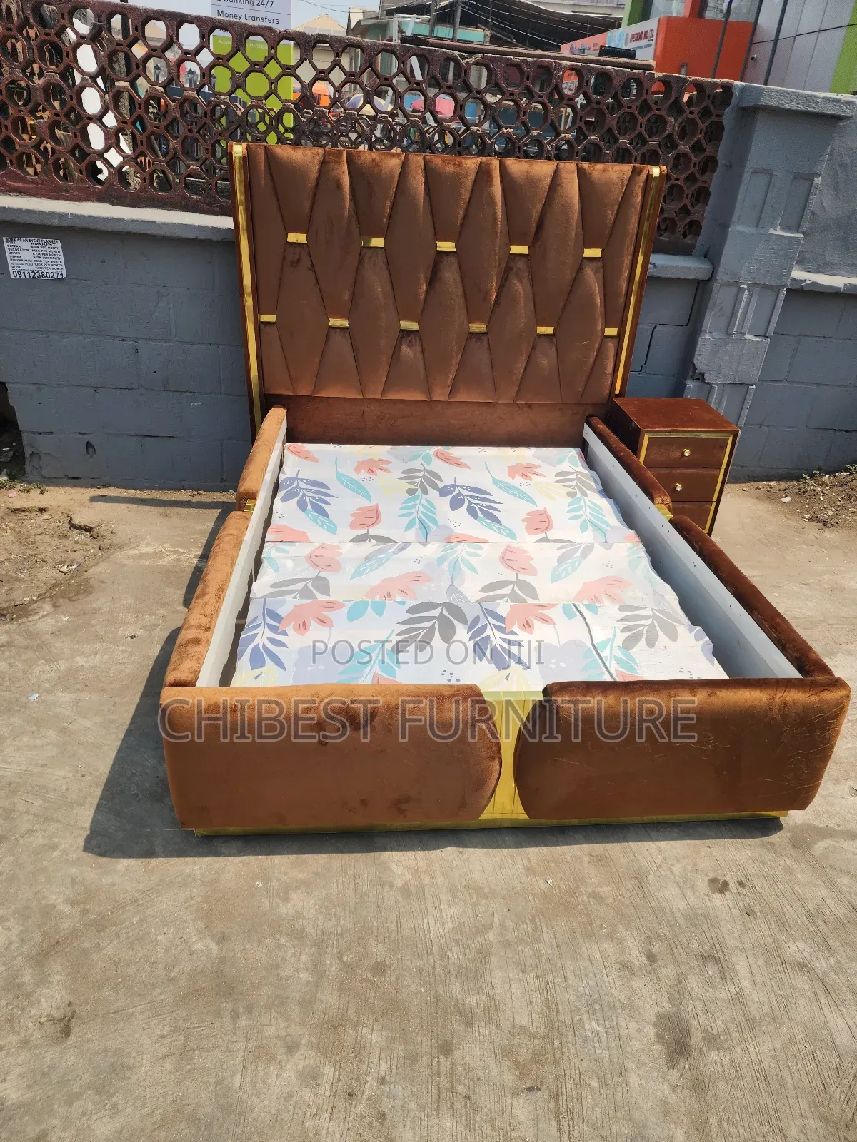 Classic Four and Half Bed Frame With Side Drawer