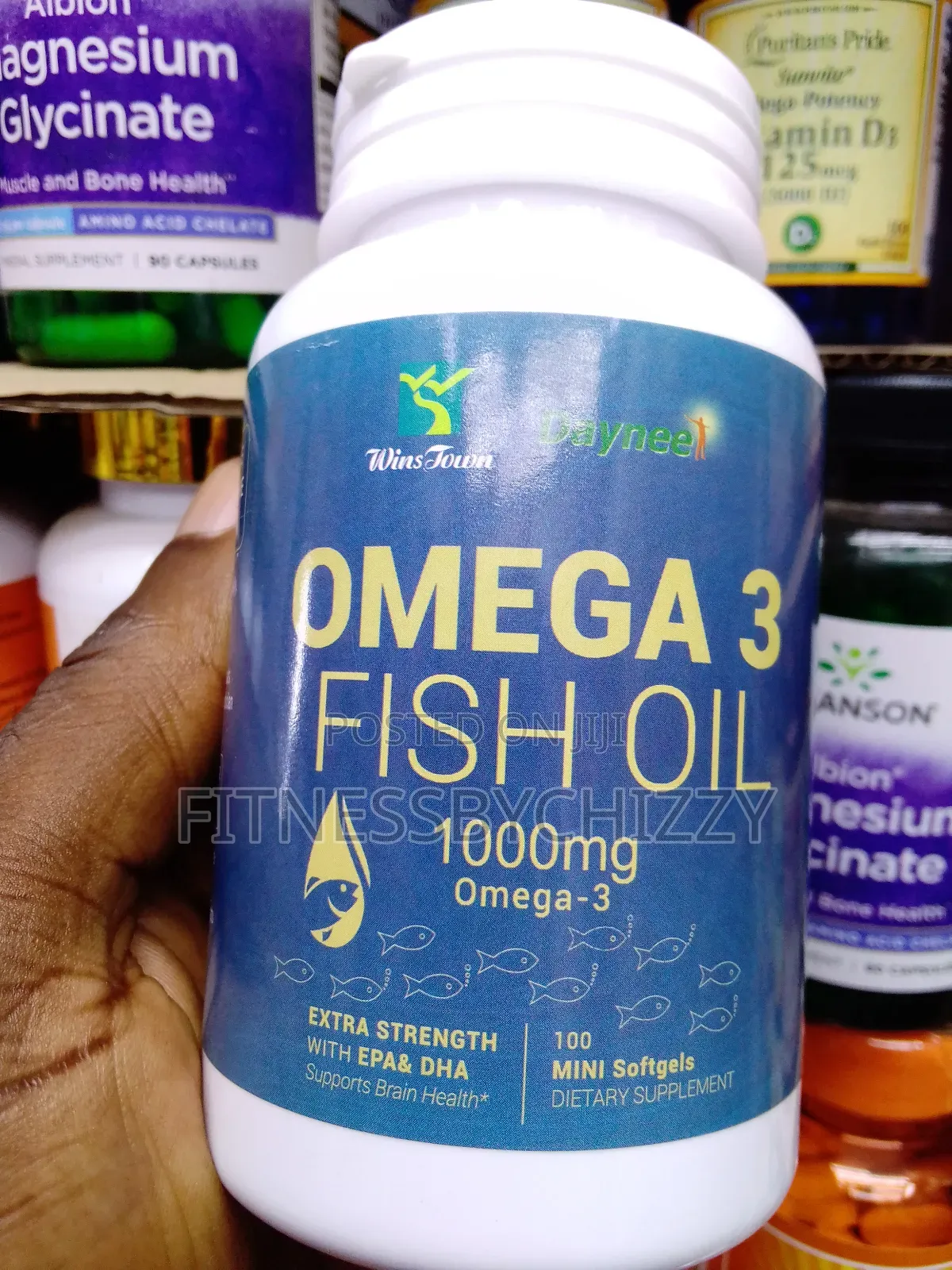 Wins Town Omega 3 Fish Oil 1000mg X 100 Softgels