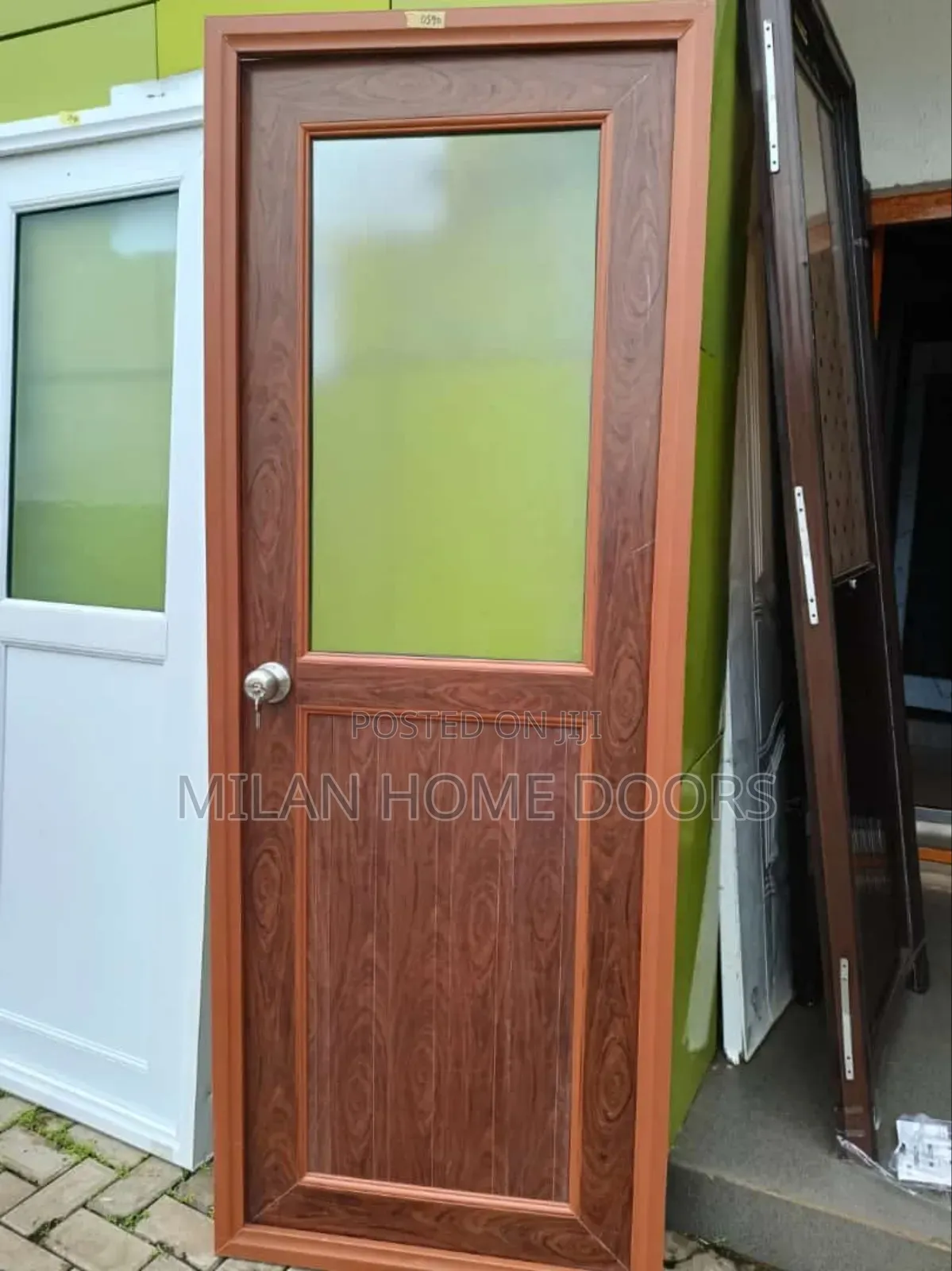 PVC 750m Toilet Size Half Glass Door