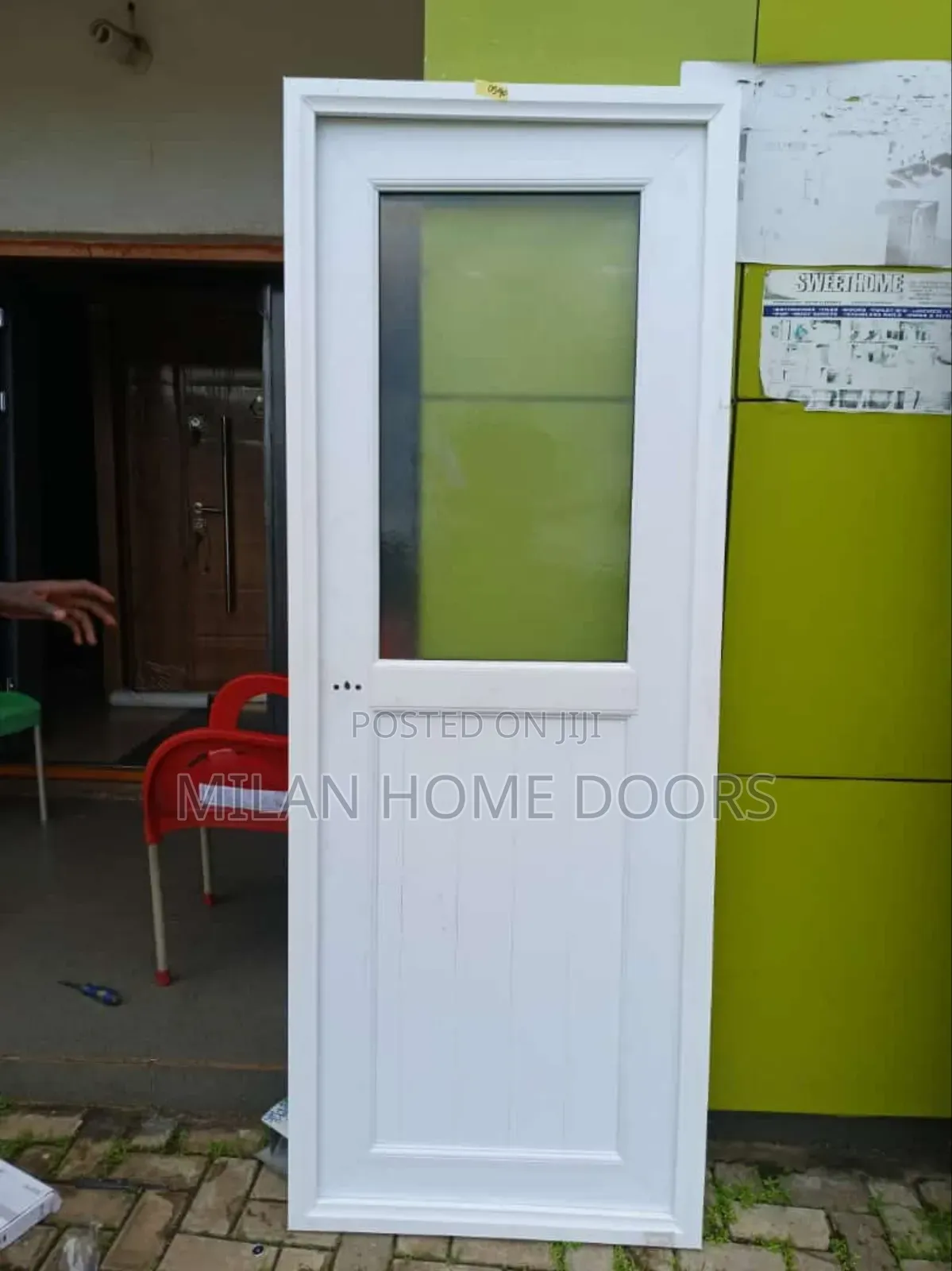 PVC 750m Toilet Size Half Glass Door