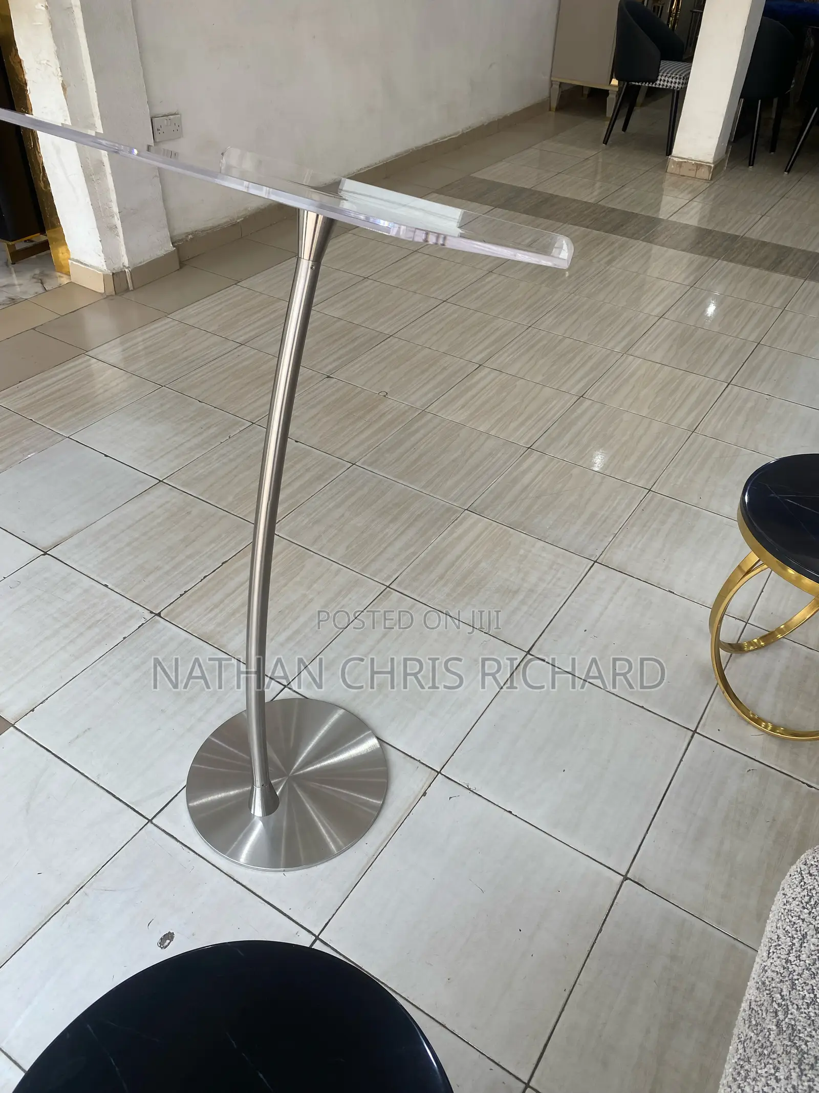 Pulpit Acrylic Crystal Stainless Single Pole