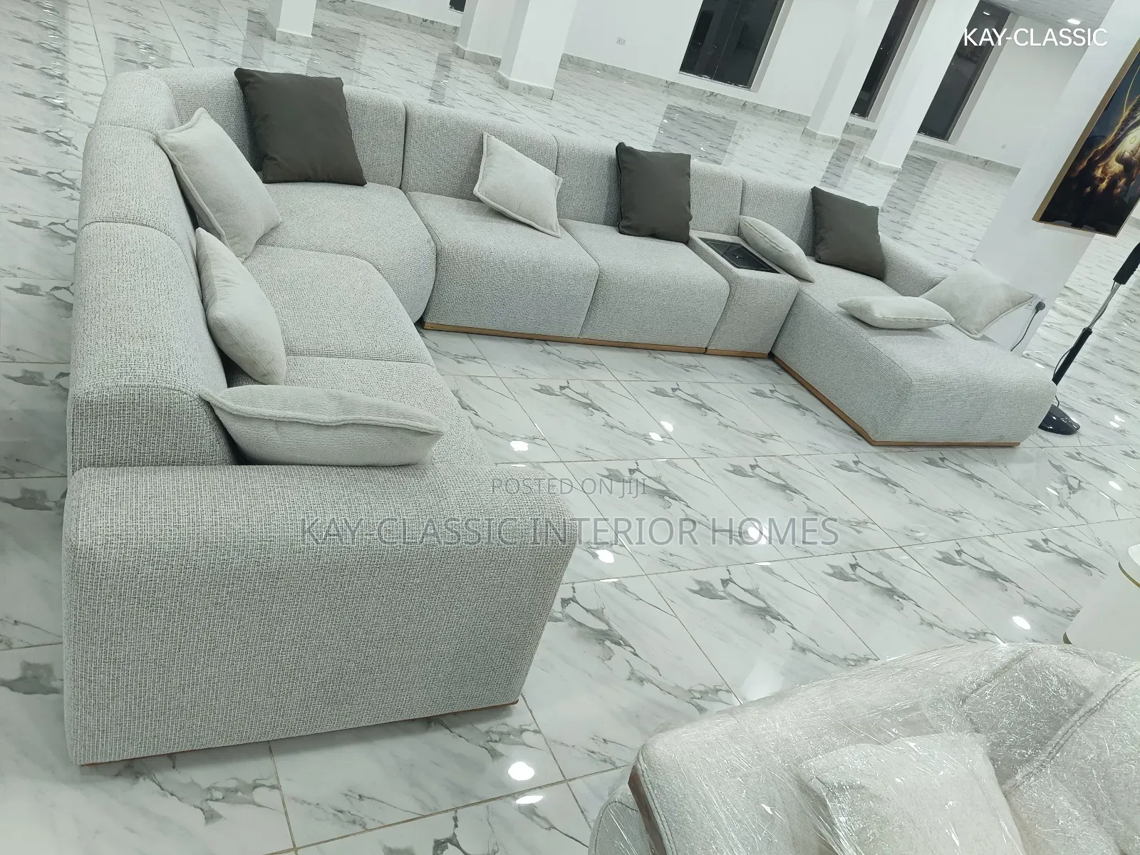 Corner Shape Sofa With Bluetooth Speaker 