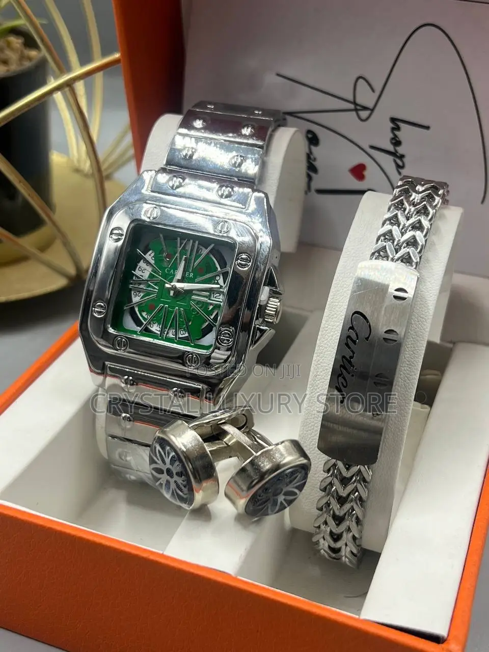 Cartier Quality Men Chain Strap Wristwatch