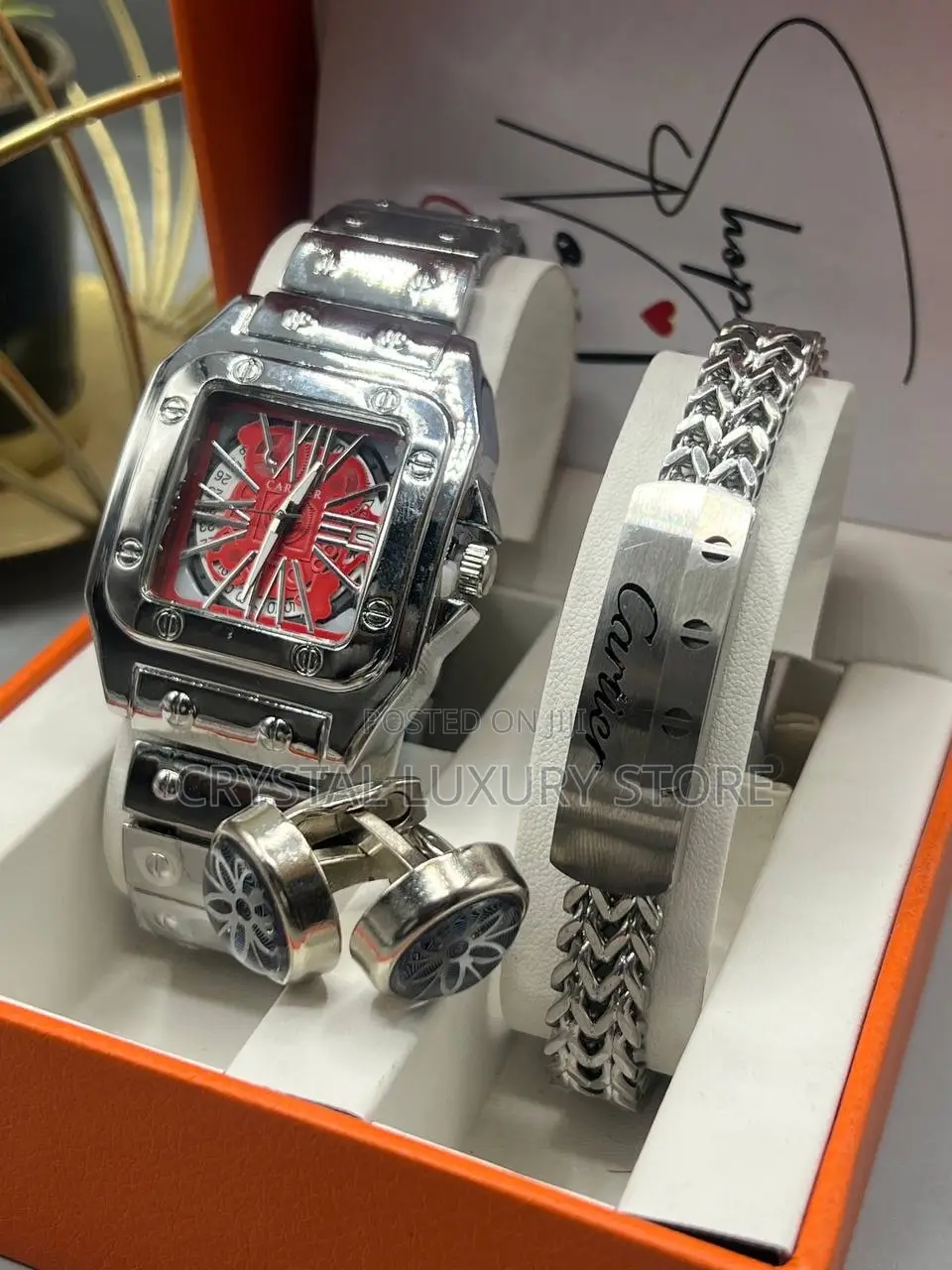 Cartier Quality Men Chain Strap Wristwatch