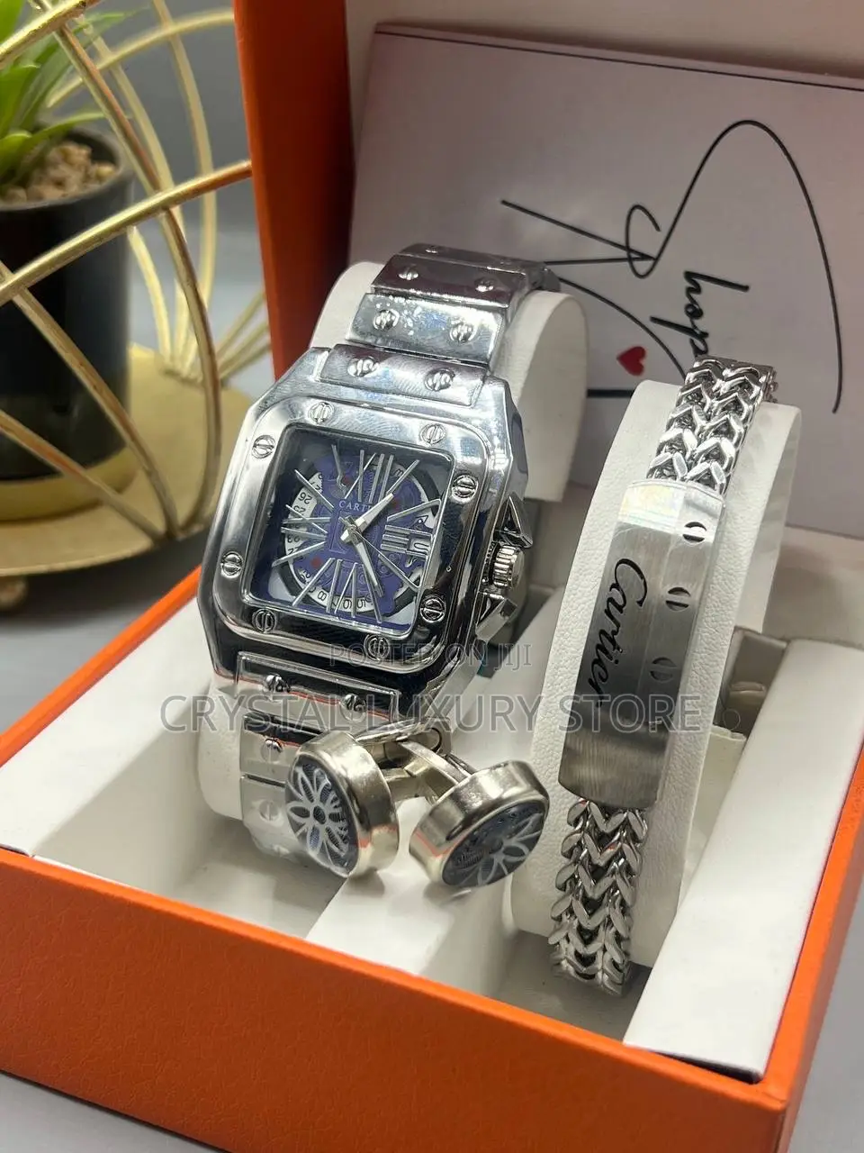 Cartier Quality Men Chain Strap Wristwatch