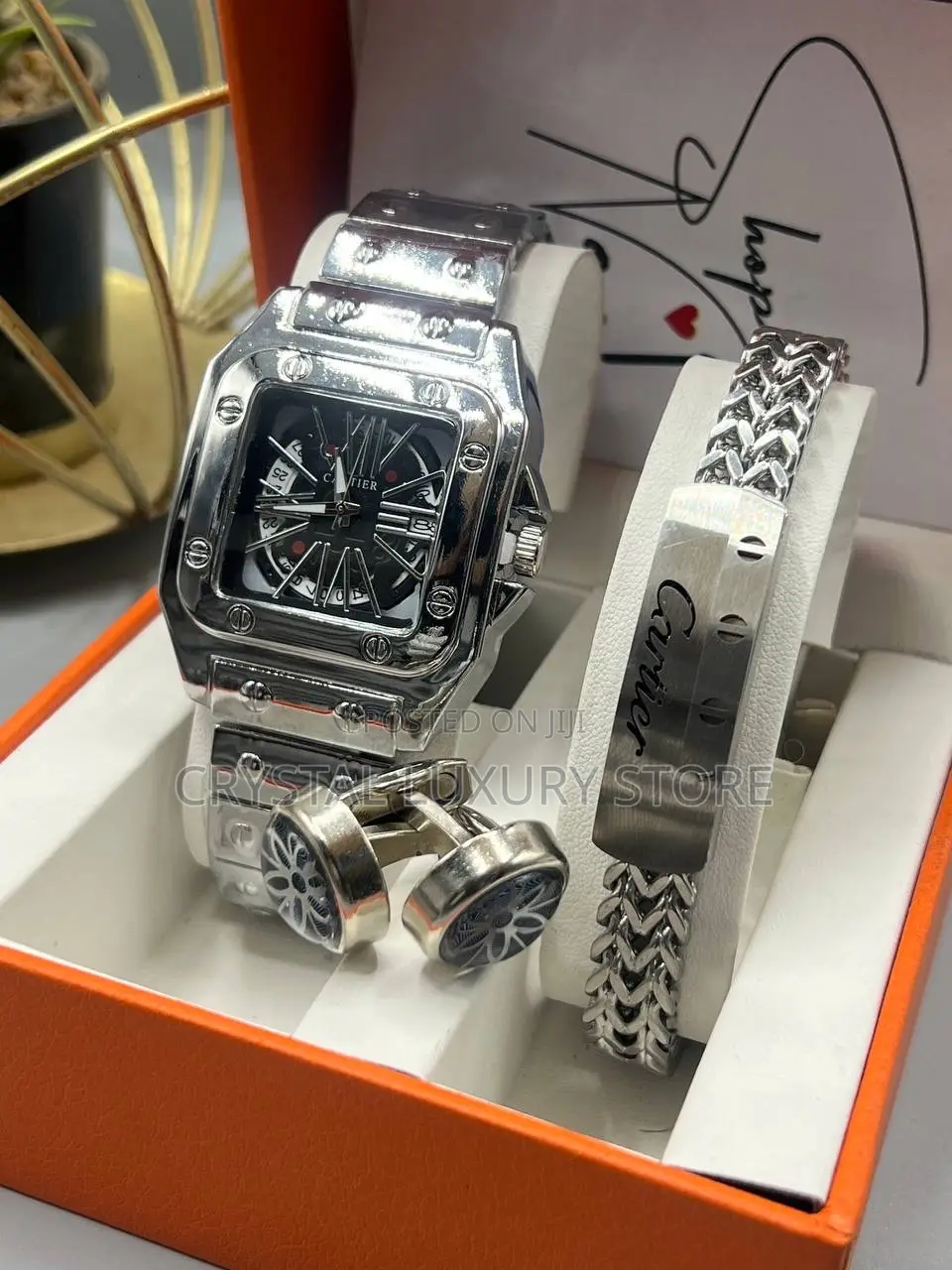Cartier Quality Men Chain Strap Wristwatch