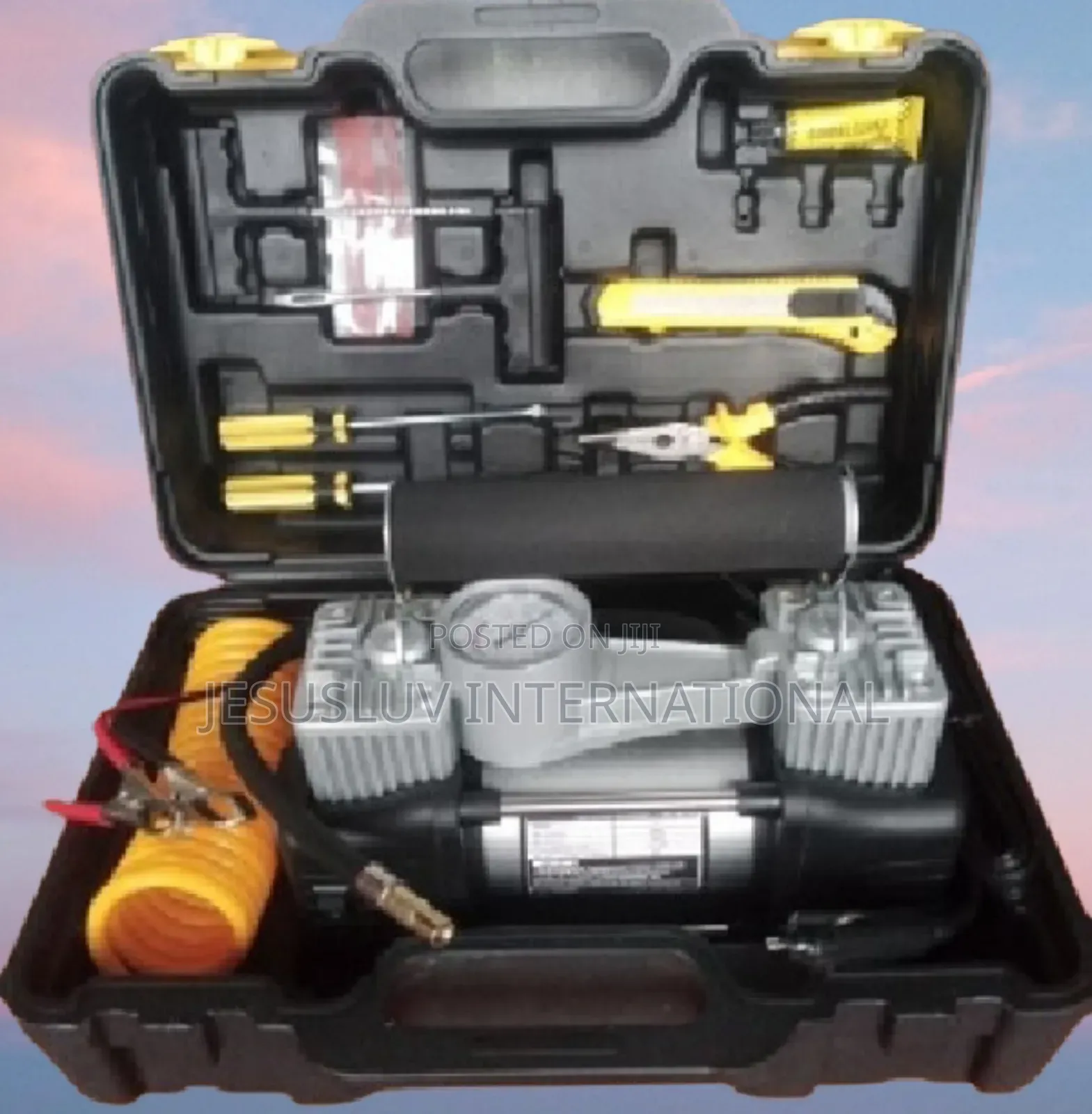 Heavy Duty Compressor Double Cylinder Air Tire Pump Inflator