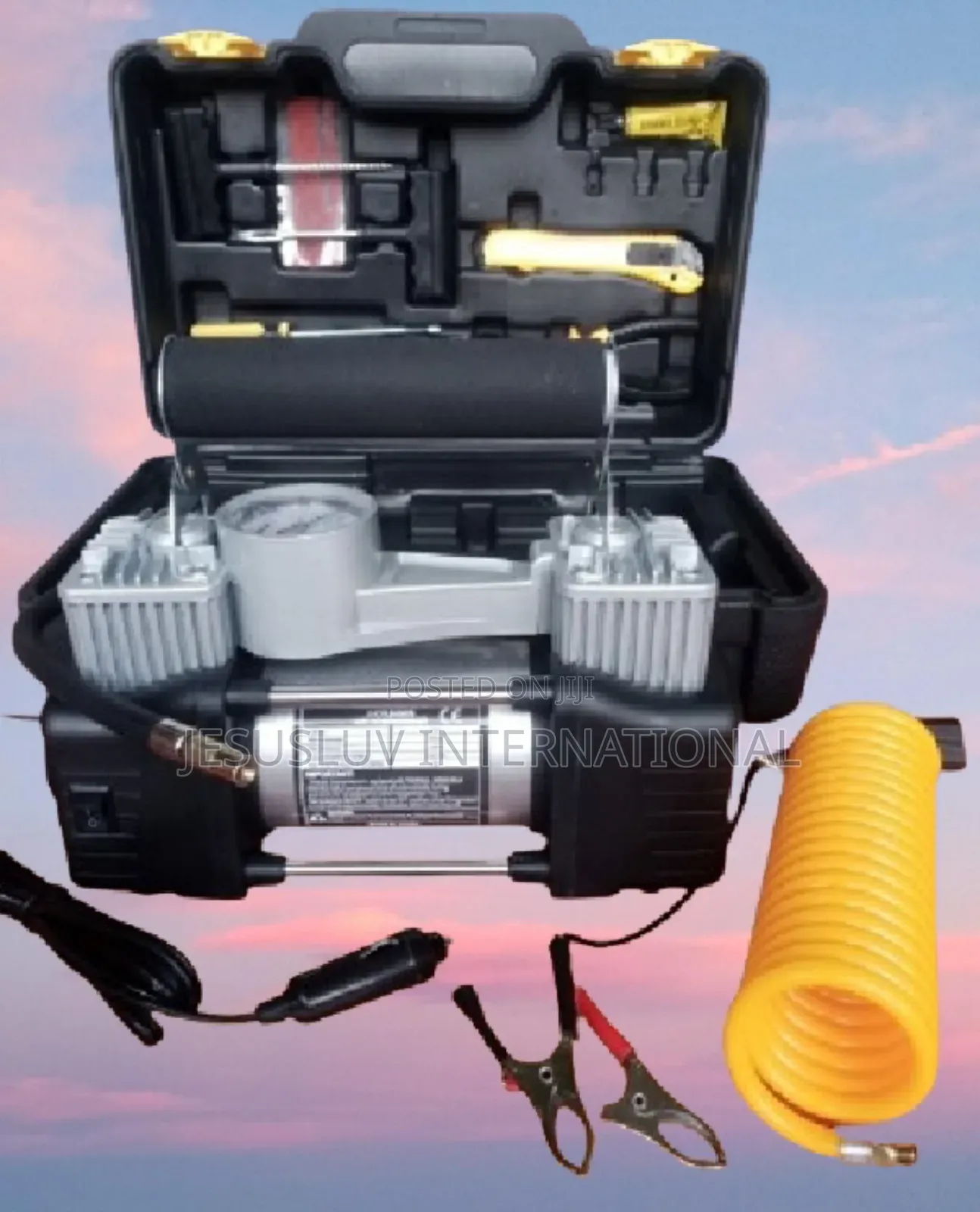 Heavy Duty Compressor Double Cylinder Air Tire Pump Inflator