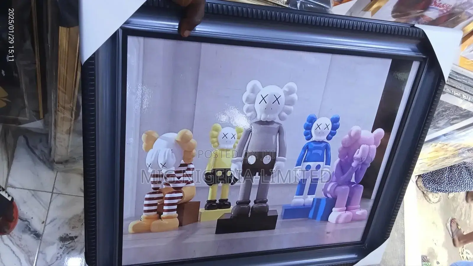 Wooden Frame Artwork Design Cartoon Character 50cmx60cm