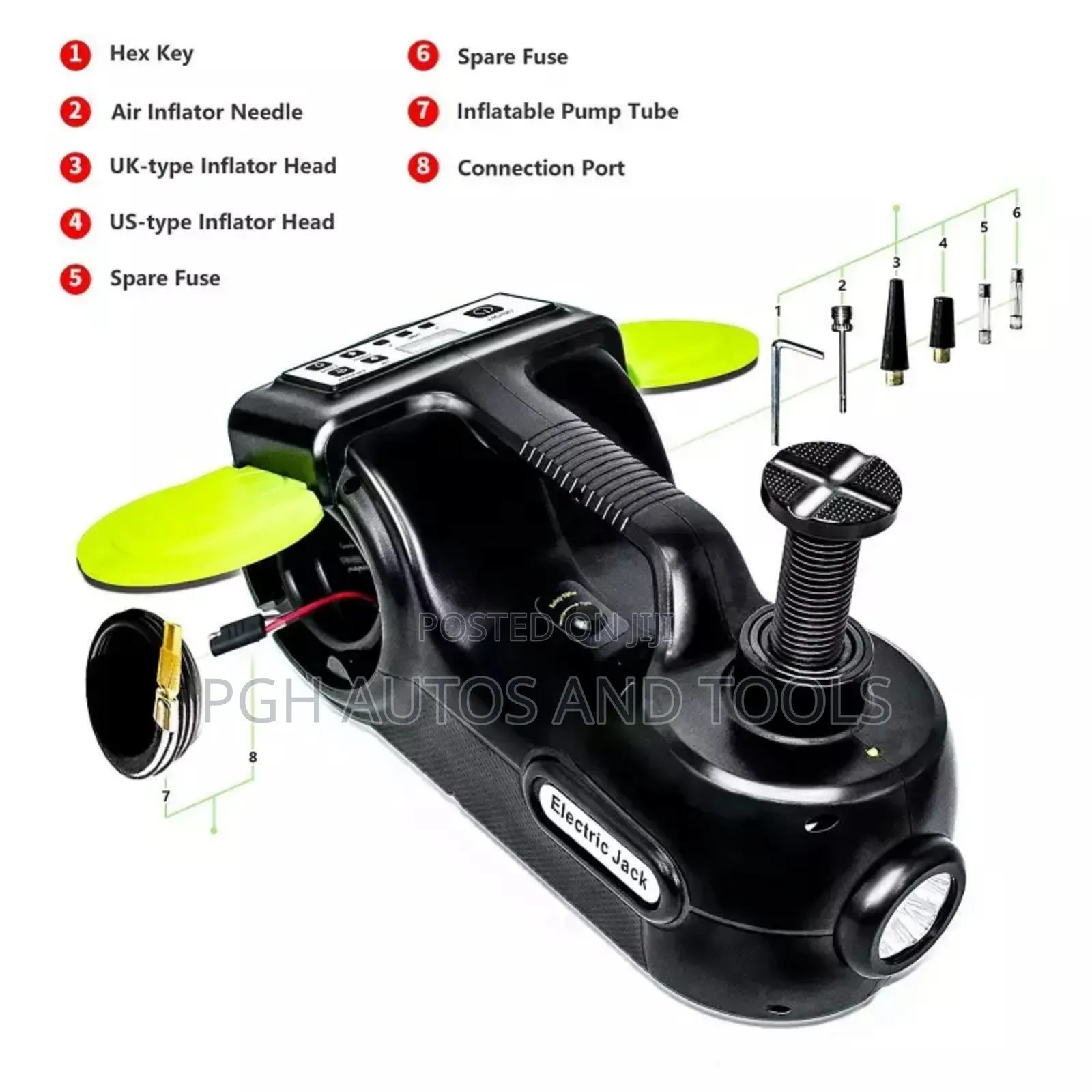 5in1 Digital Electric Jack With Remote Control