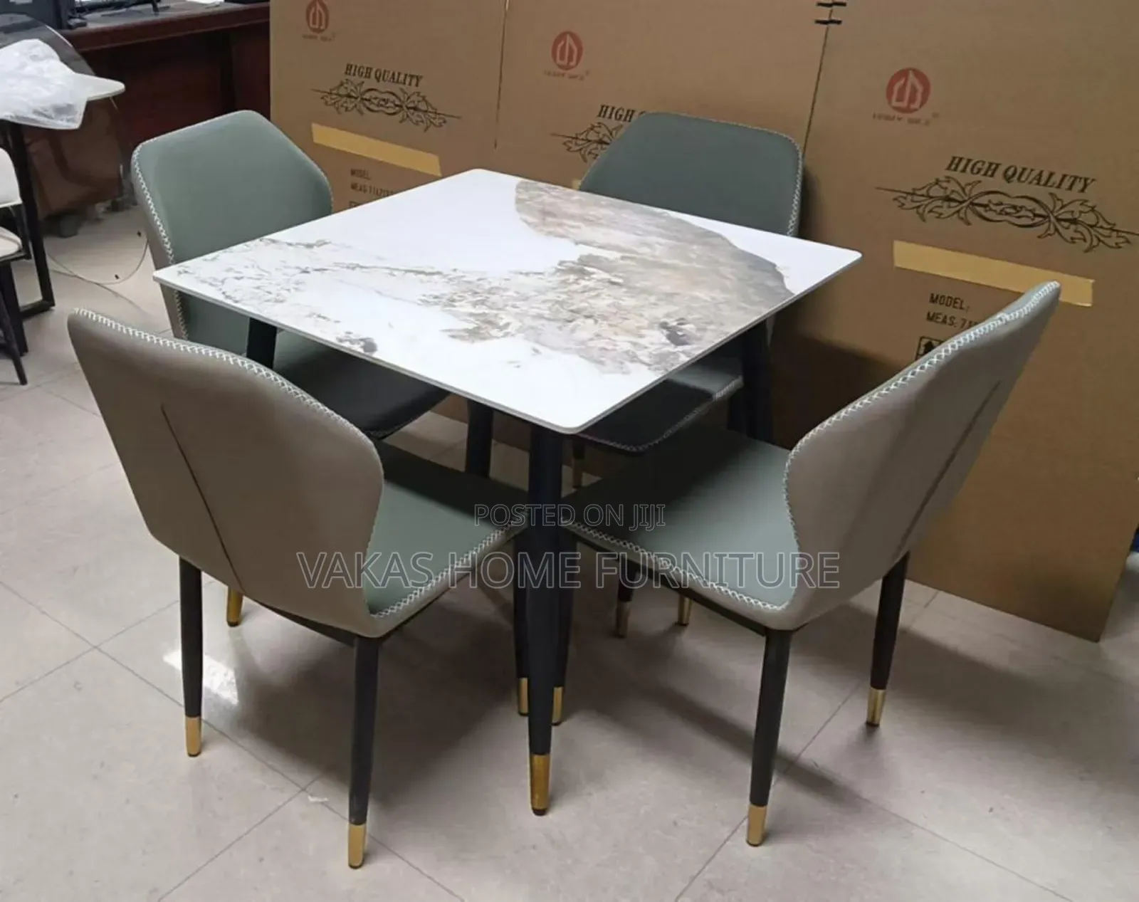 Italian Four Seater Dining Table Set With Four Chairs