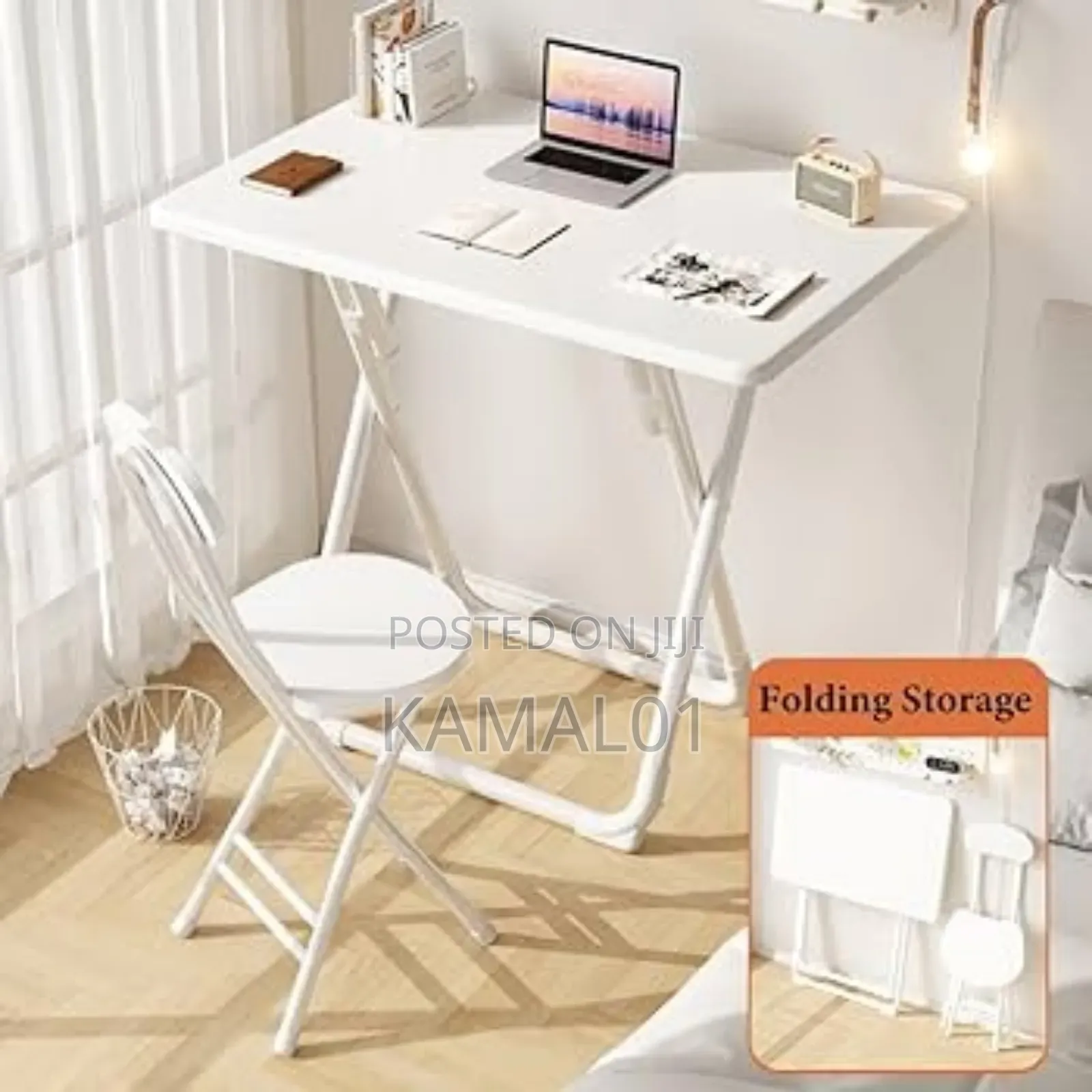 Folding Table,Computer Desk, Home Office Desk With 1 Chair K