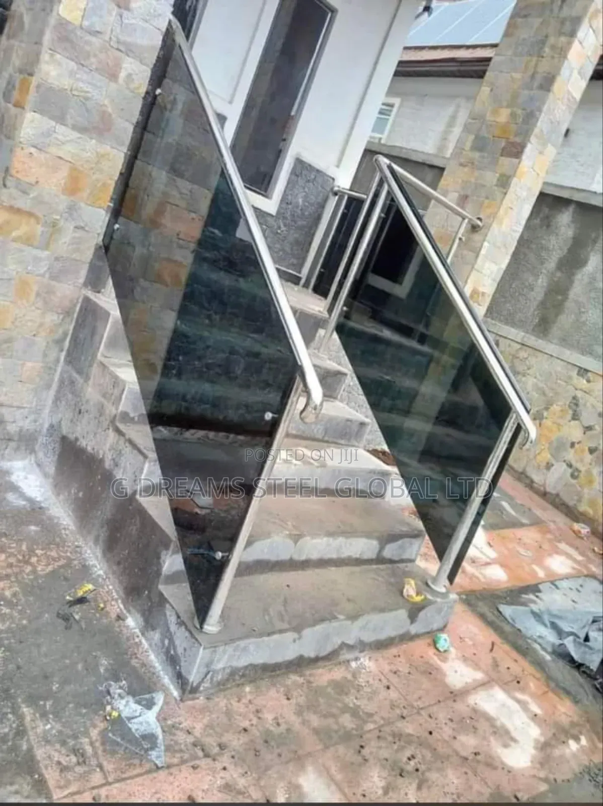 White Glass for Stairs