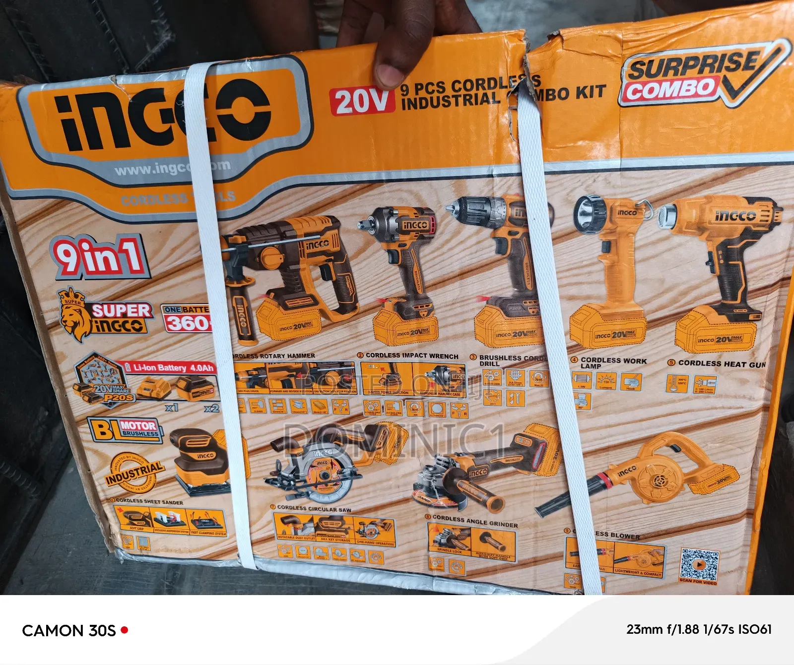 Ingco Cordless Tools Set 9 In 1