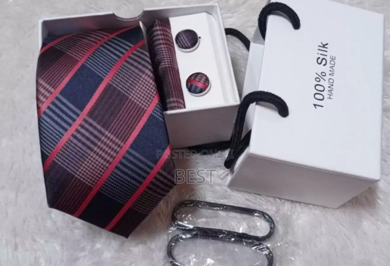 Complete Set Neck Ties With Cufflinks Aand Pocket Square*