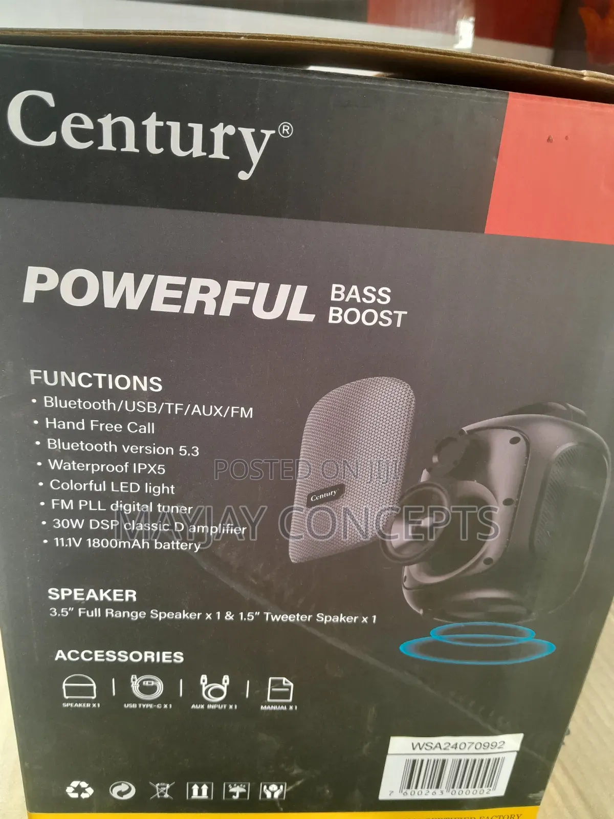 Century 30w Soundit Bluetooth Speaker-Type C+3.5mm Aux