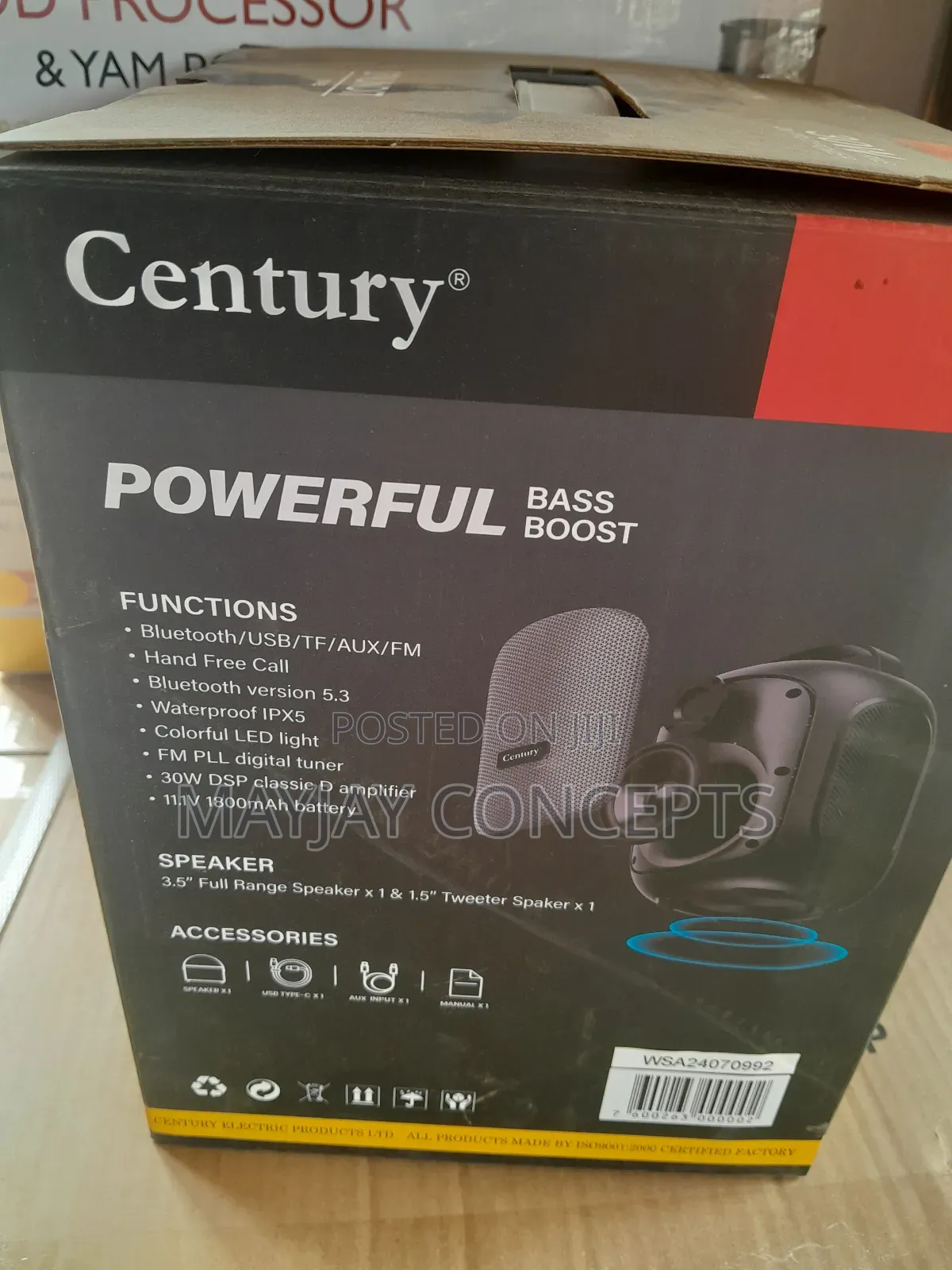 Century 30w Soundit Bluetooth Speaker-Type C+3.5mm Aux
