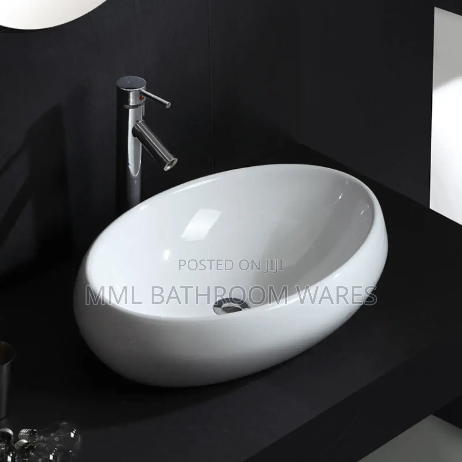 Ceramic Material Oval Shape Bathroom Vanity Countertop Basin