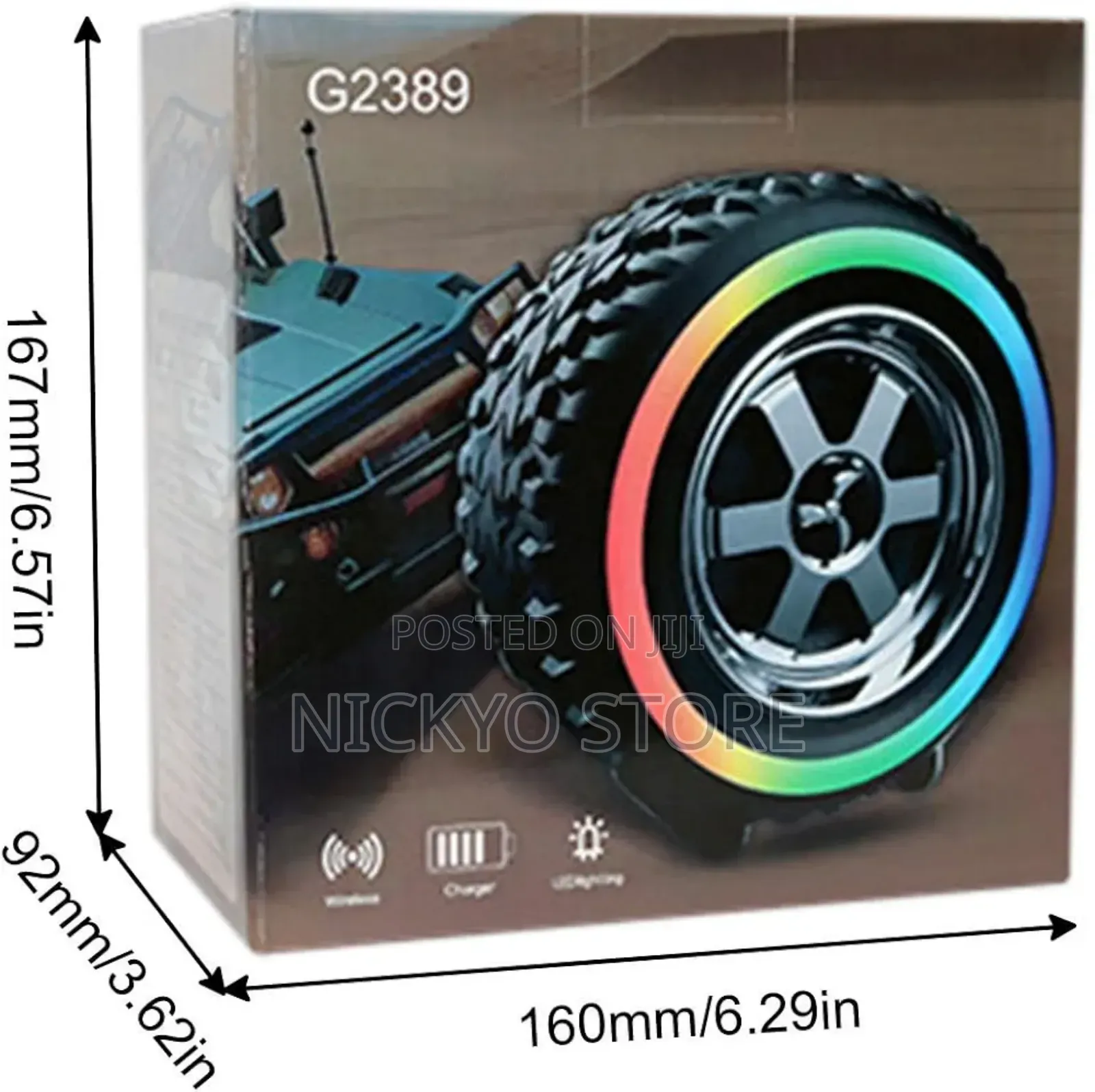 Car Wheel Shaped Wireless Loud Speakers With Led