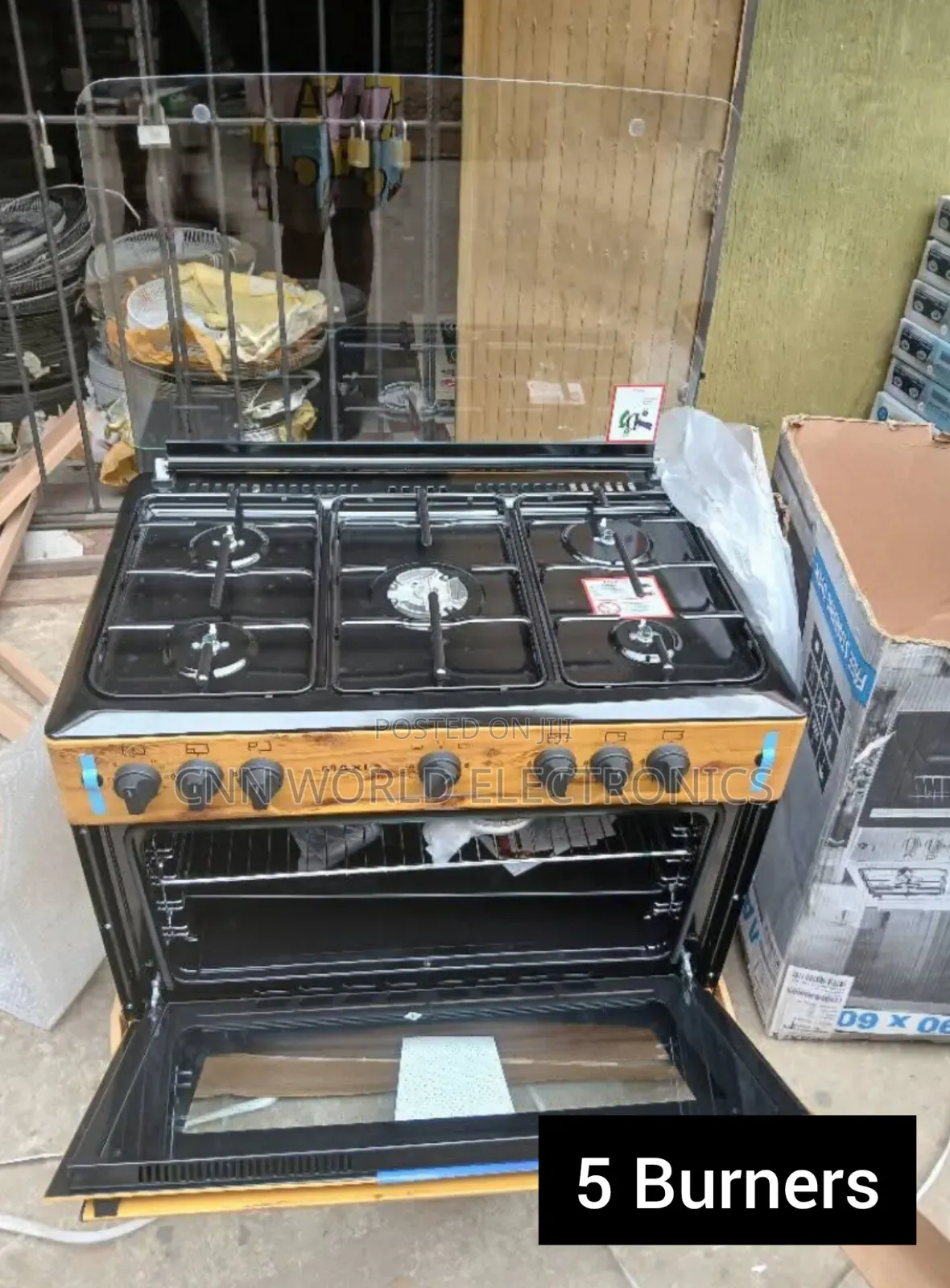 Quality Maxi 5 Burners Automatic Gas Cooker Oven Blue Flame