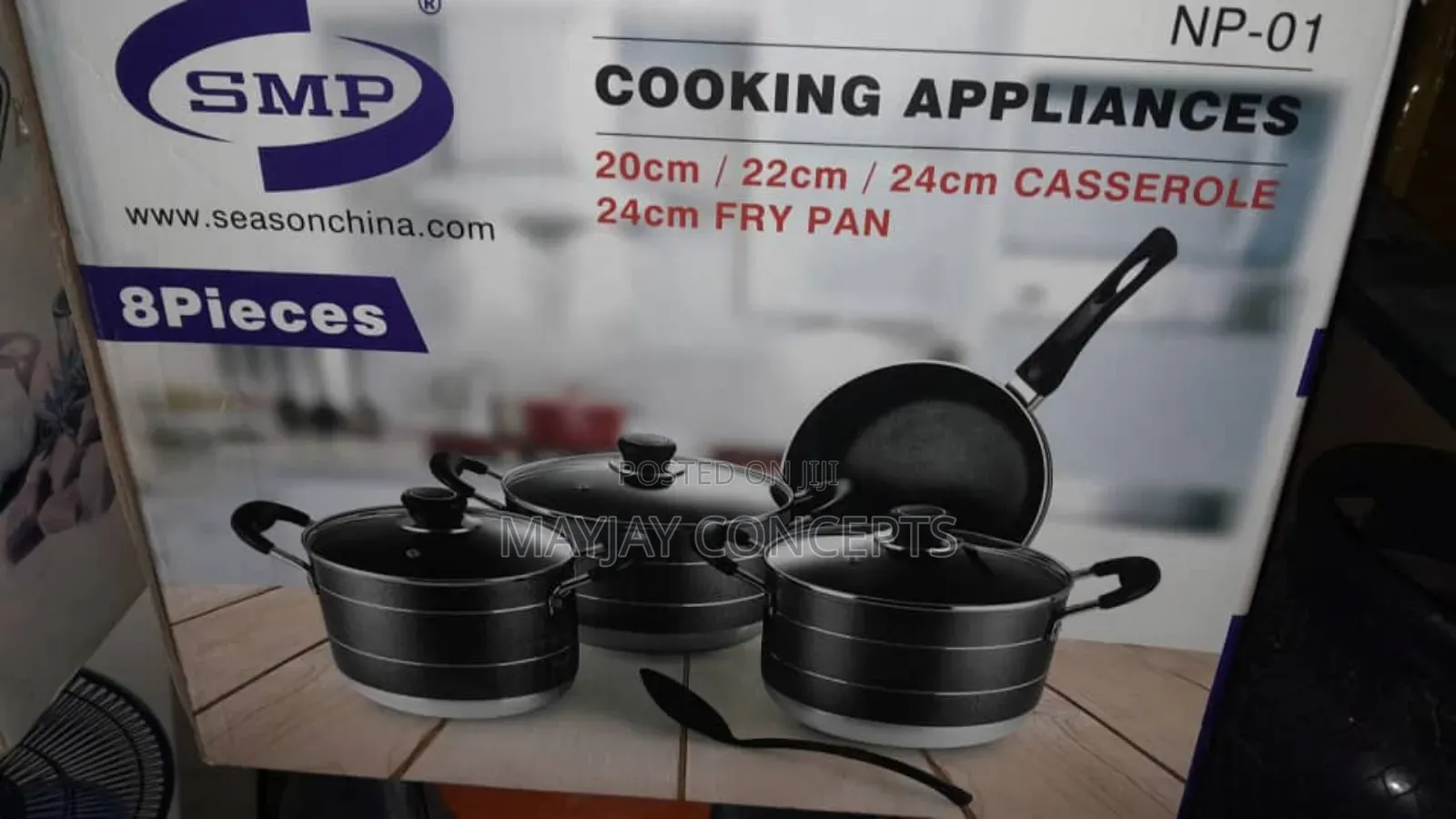 Smp 8pcs Non Stick Pot Plus Frying-pan And Spoon-np 01