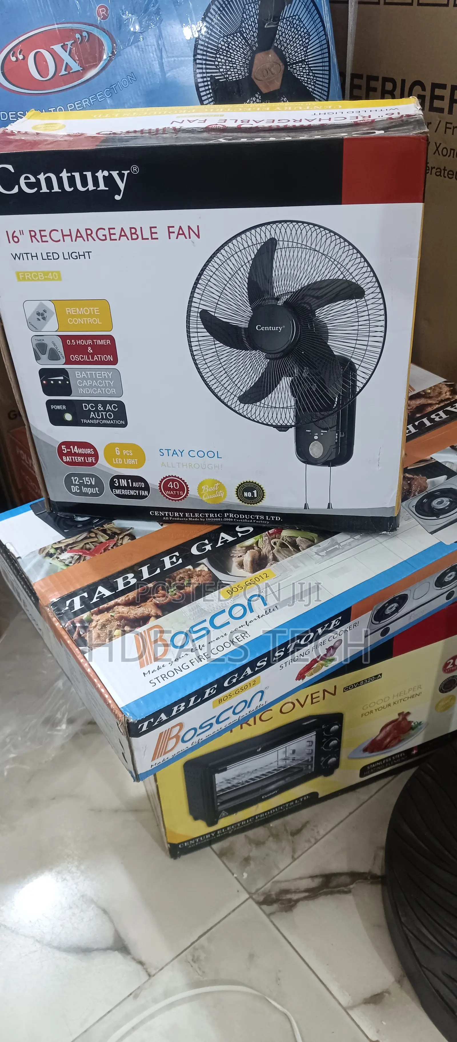 Lastest- Century 16inches Rechhargeable Fan