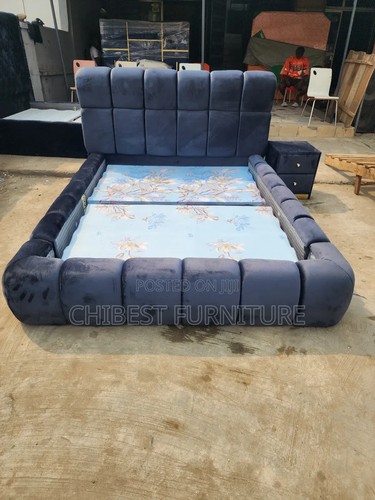 Grey Padded 5by6 Bed