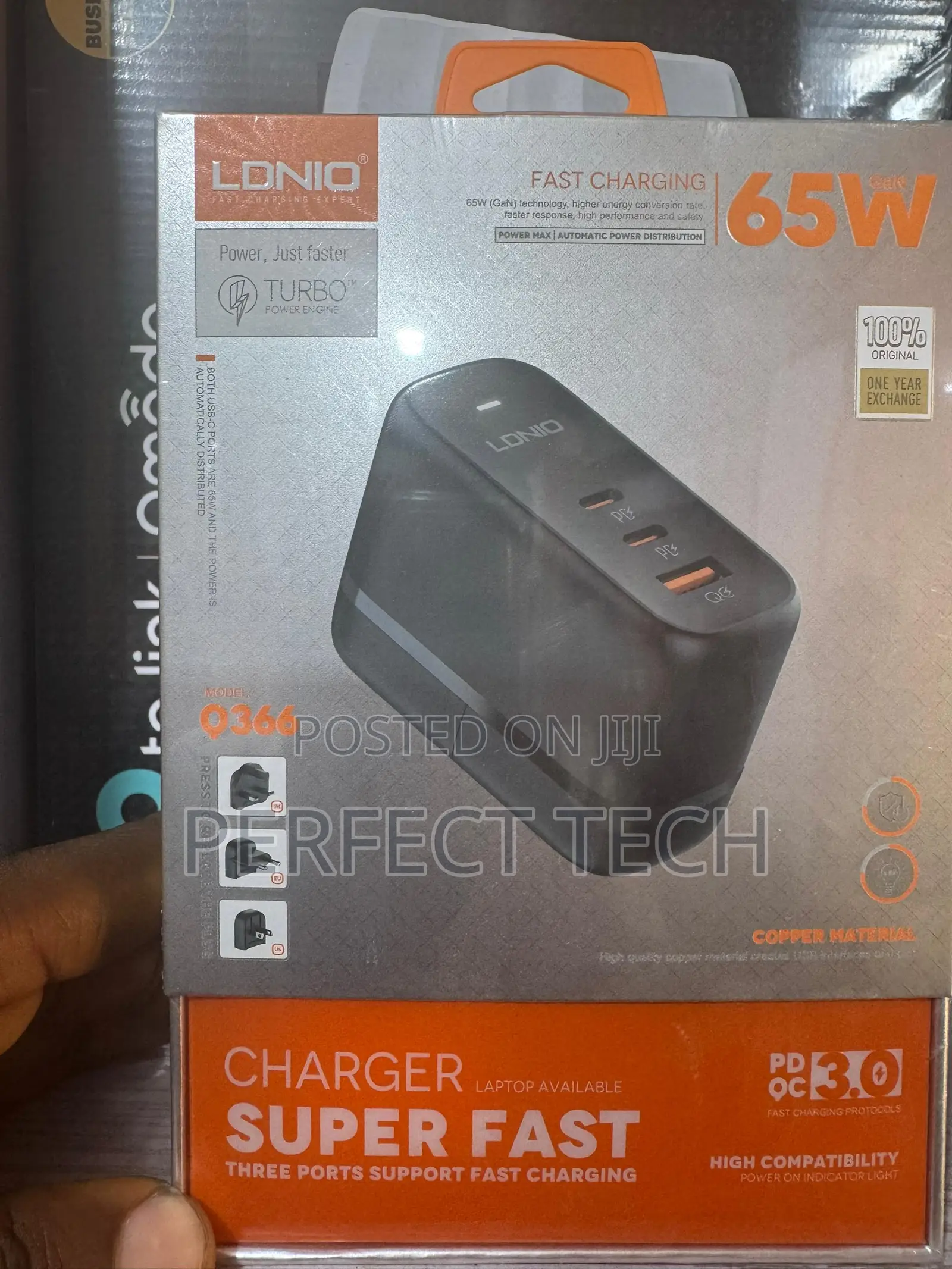 LDNIO 65w Super Fast Adapter With Double Type-C Port Usb