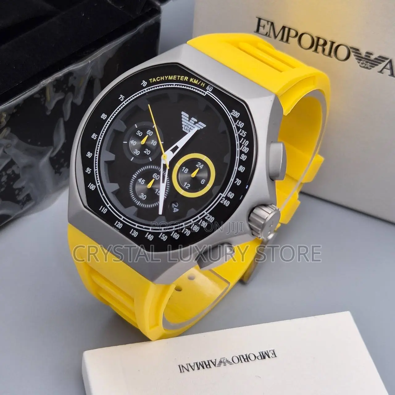 Emporio Armani Quality Luxury Men Rubber Strap Wristwatch